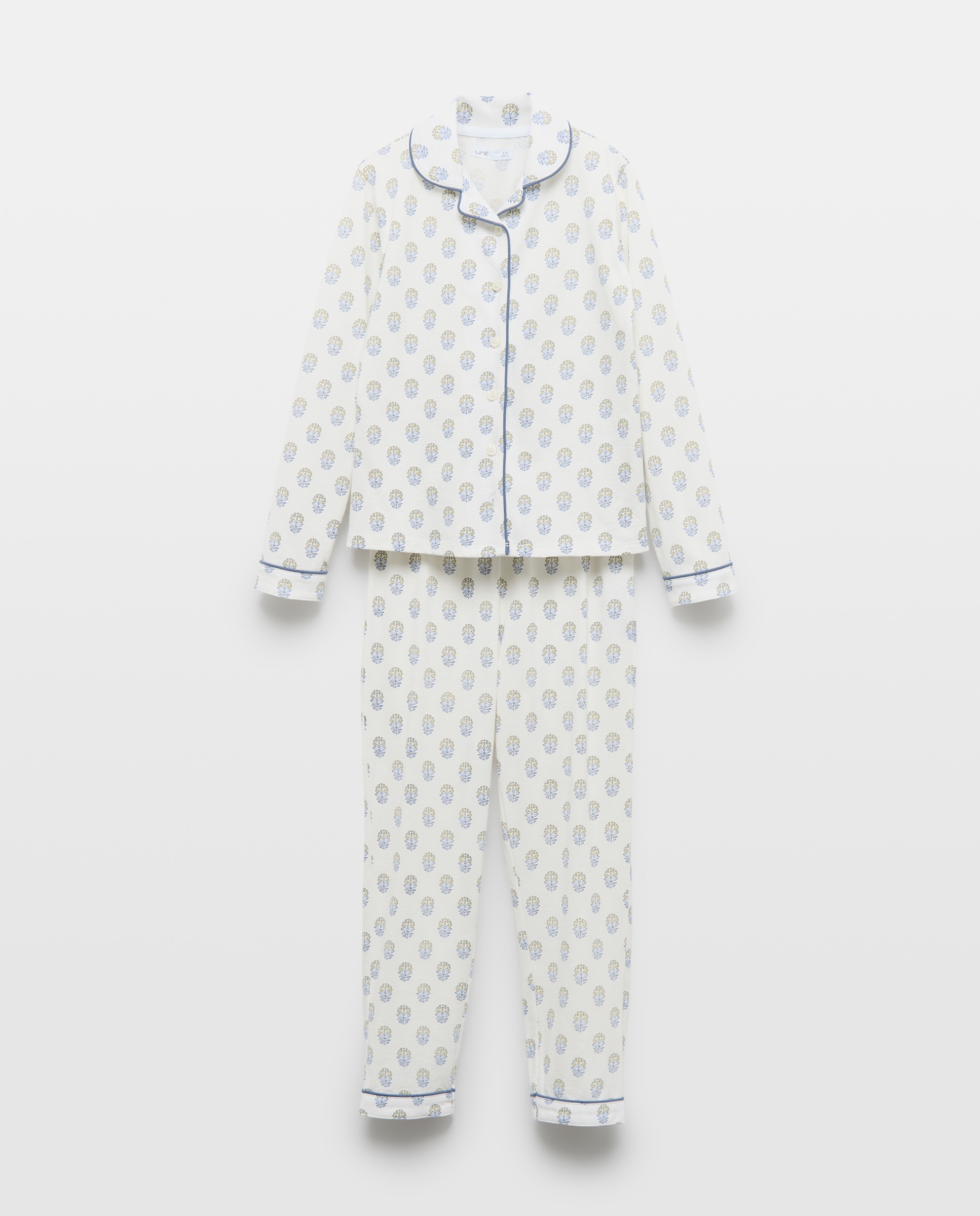 Pijama de niña largo estampado Blanco roto-1