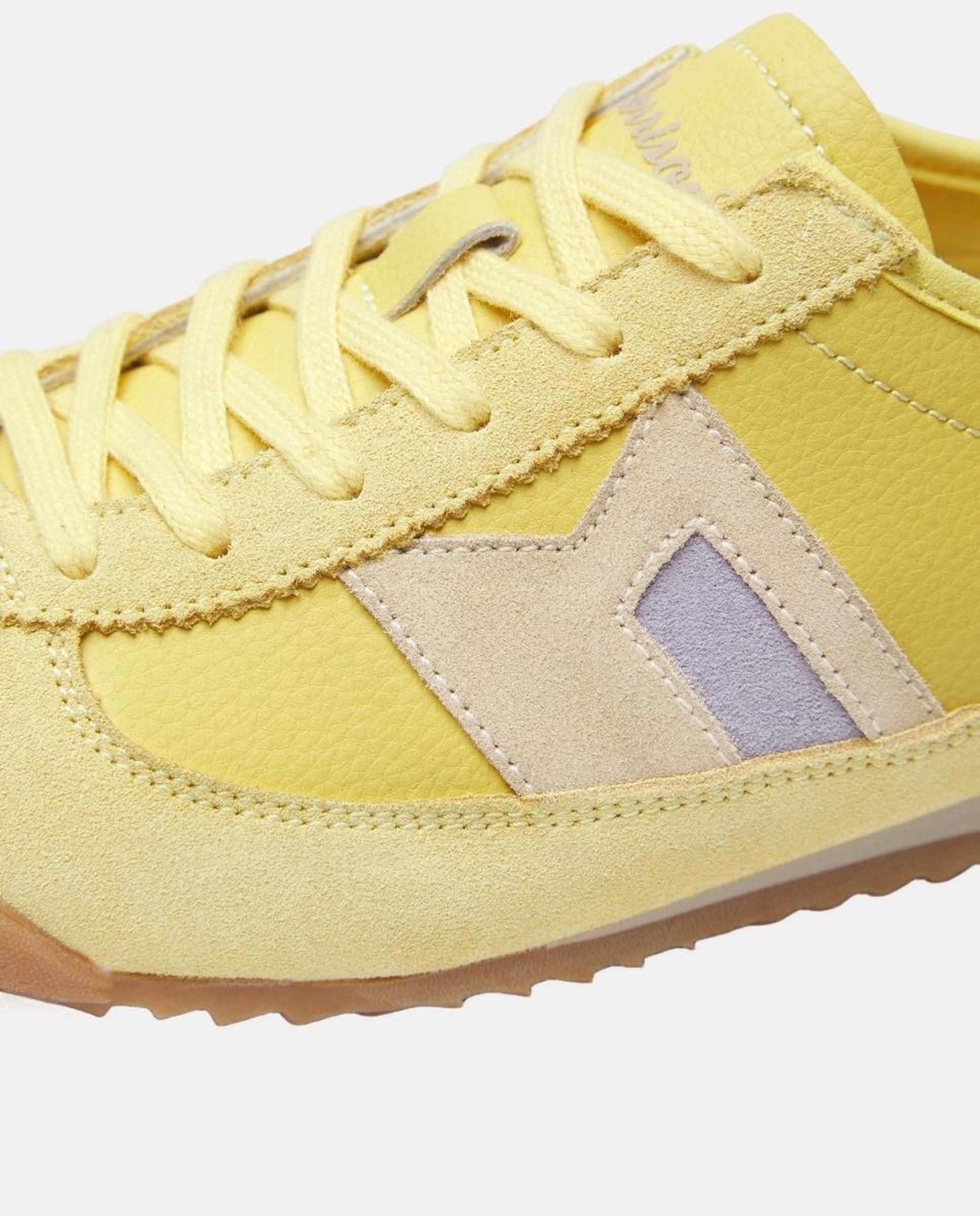 Sapatilhas Tipo Running de Sola Baixa e com Inspiração Vintage Amarelo-limão-3