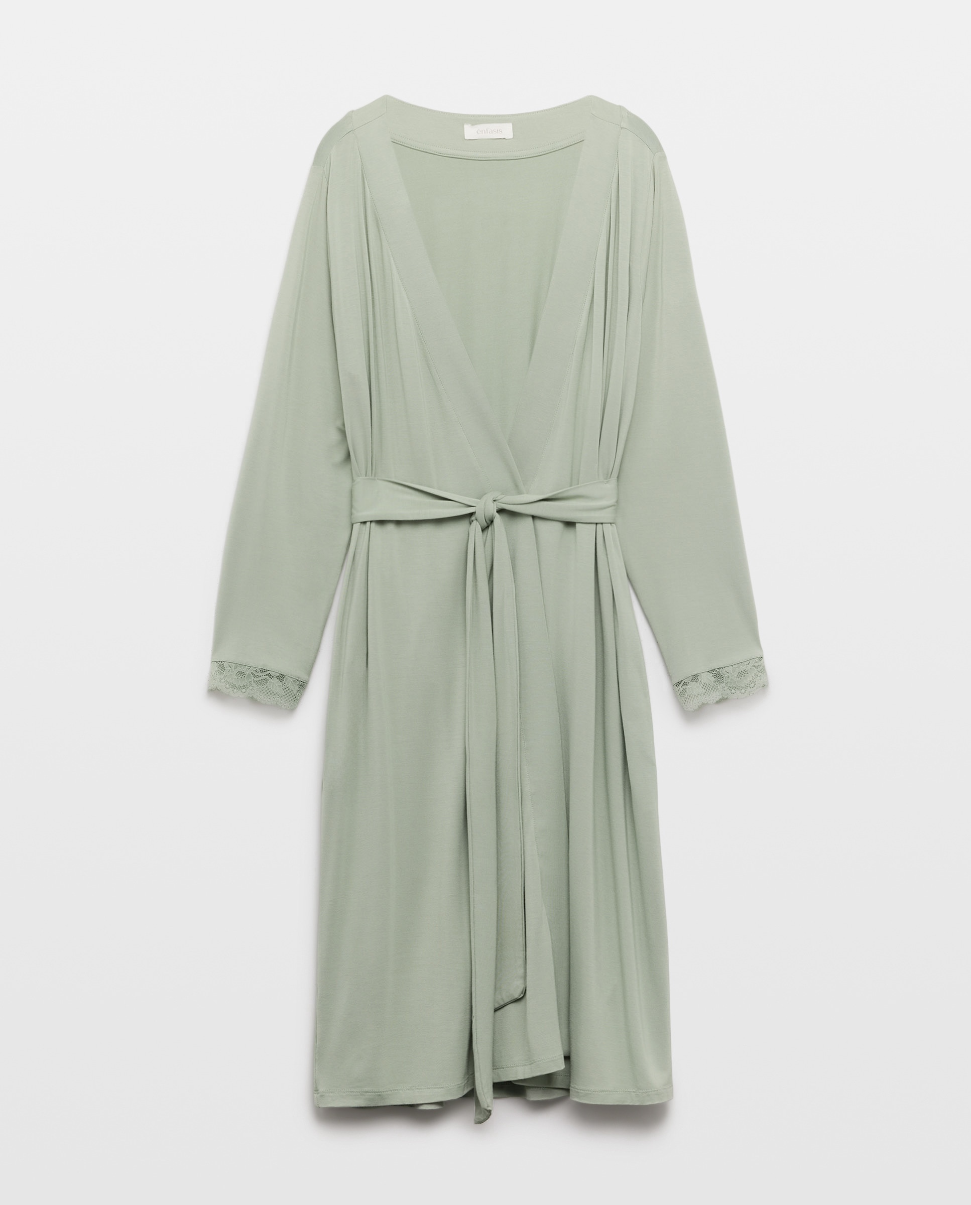 Robe de Viscose Liso Verde-1