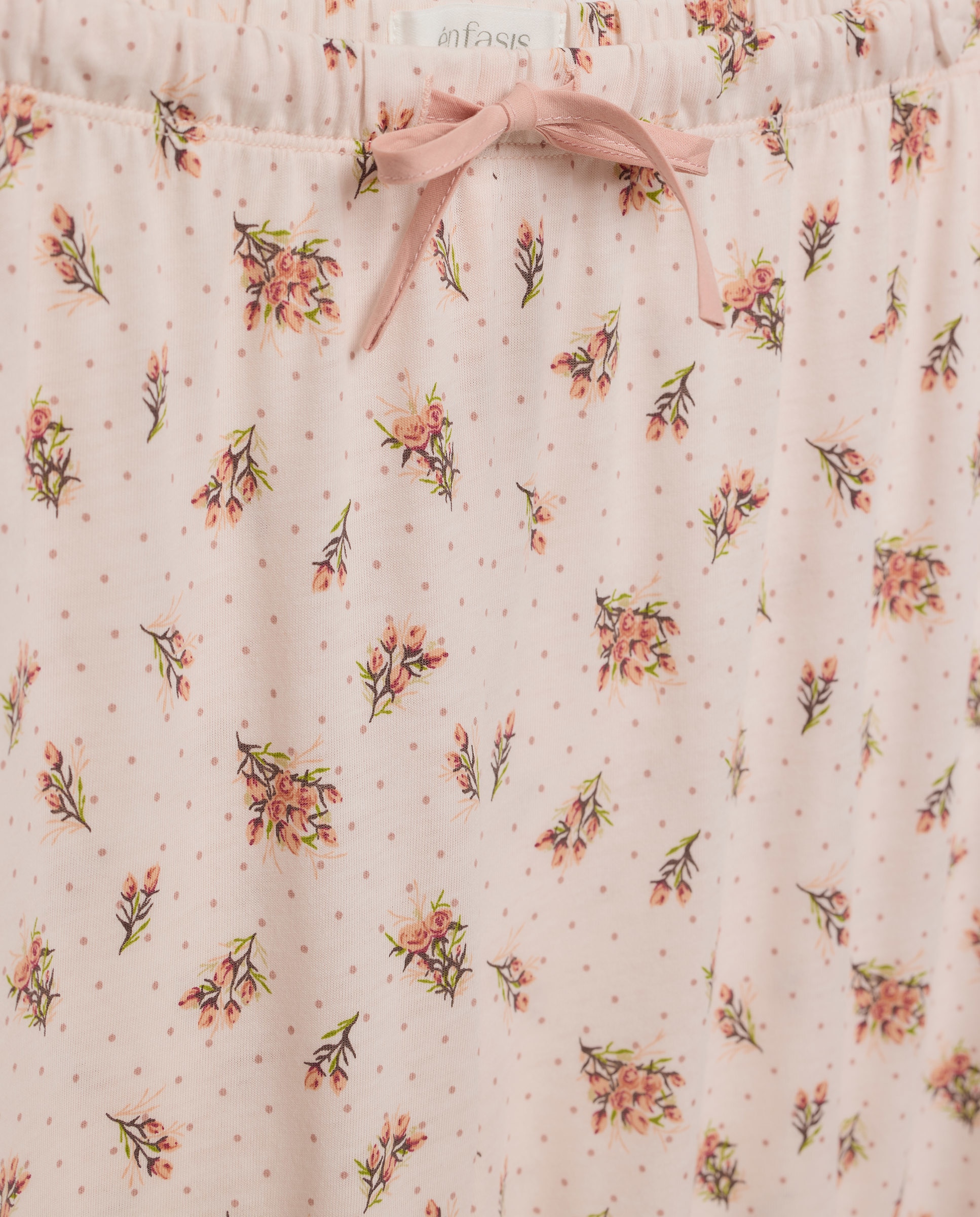 Pijama Camiseiro Estampado Rosa-2