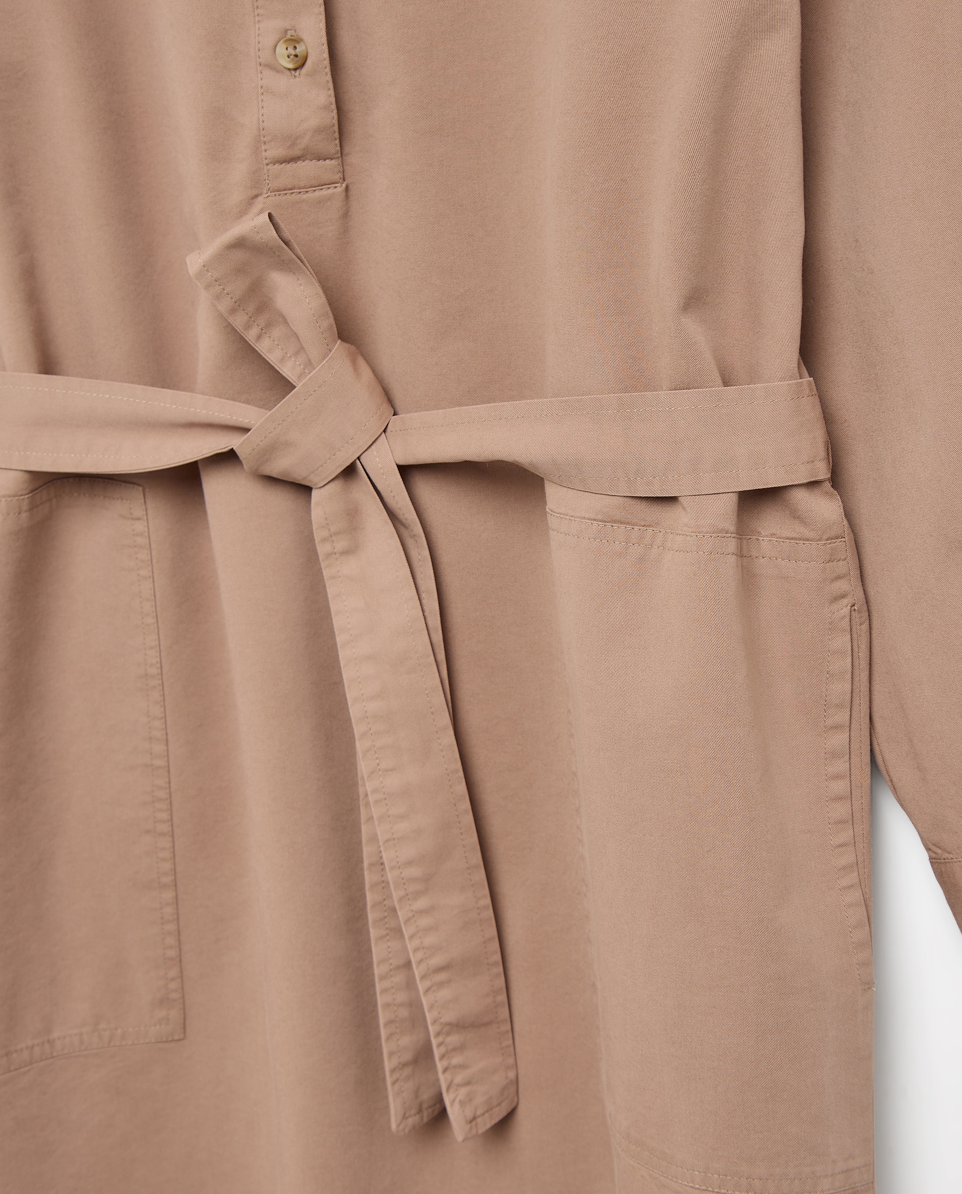 Vestido Liso com Botões 730 Camel-5