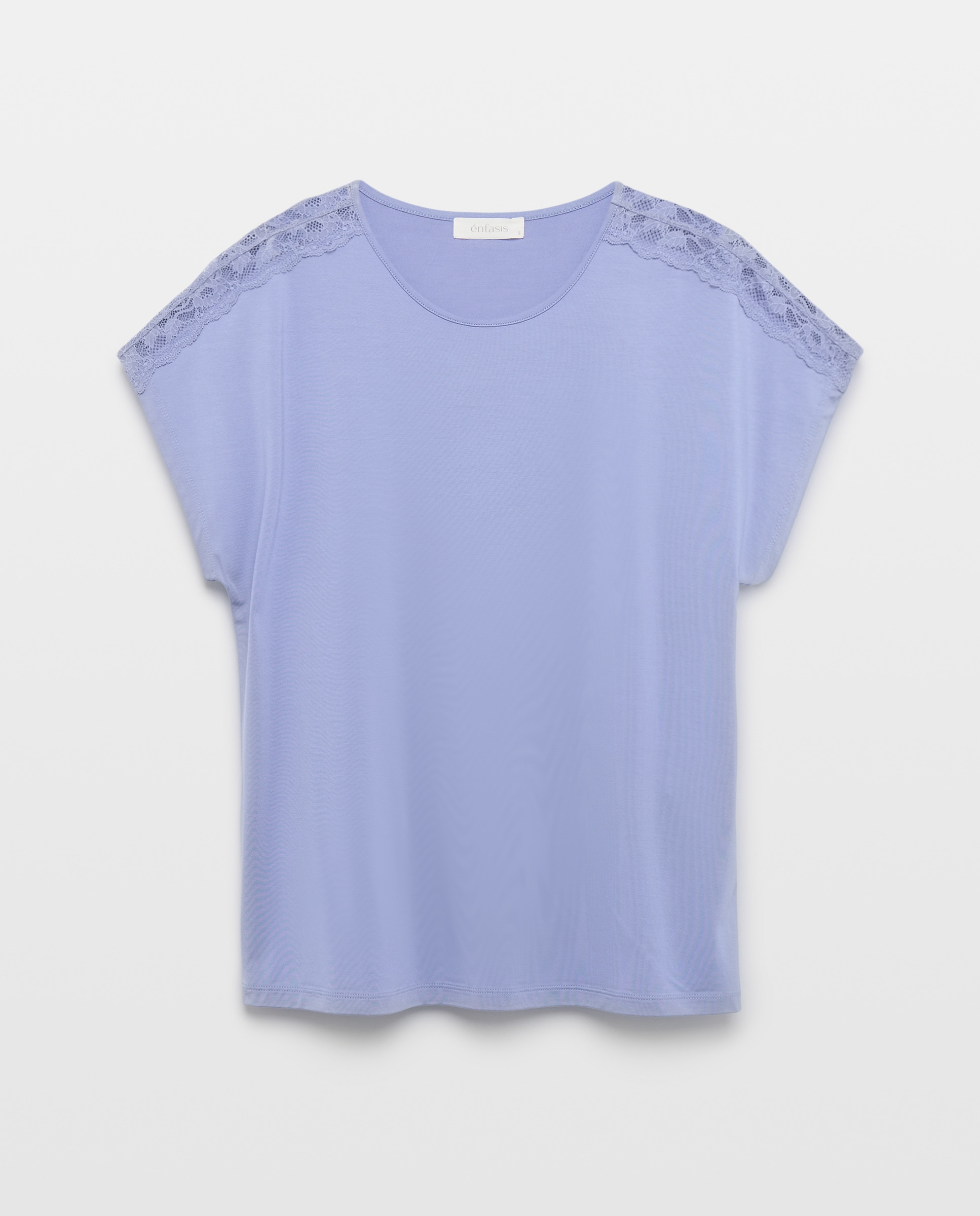 T-shirt de Viscose Lisa 400 Azul-4