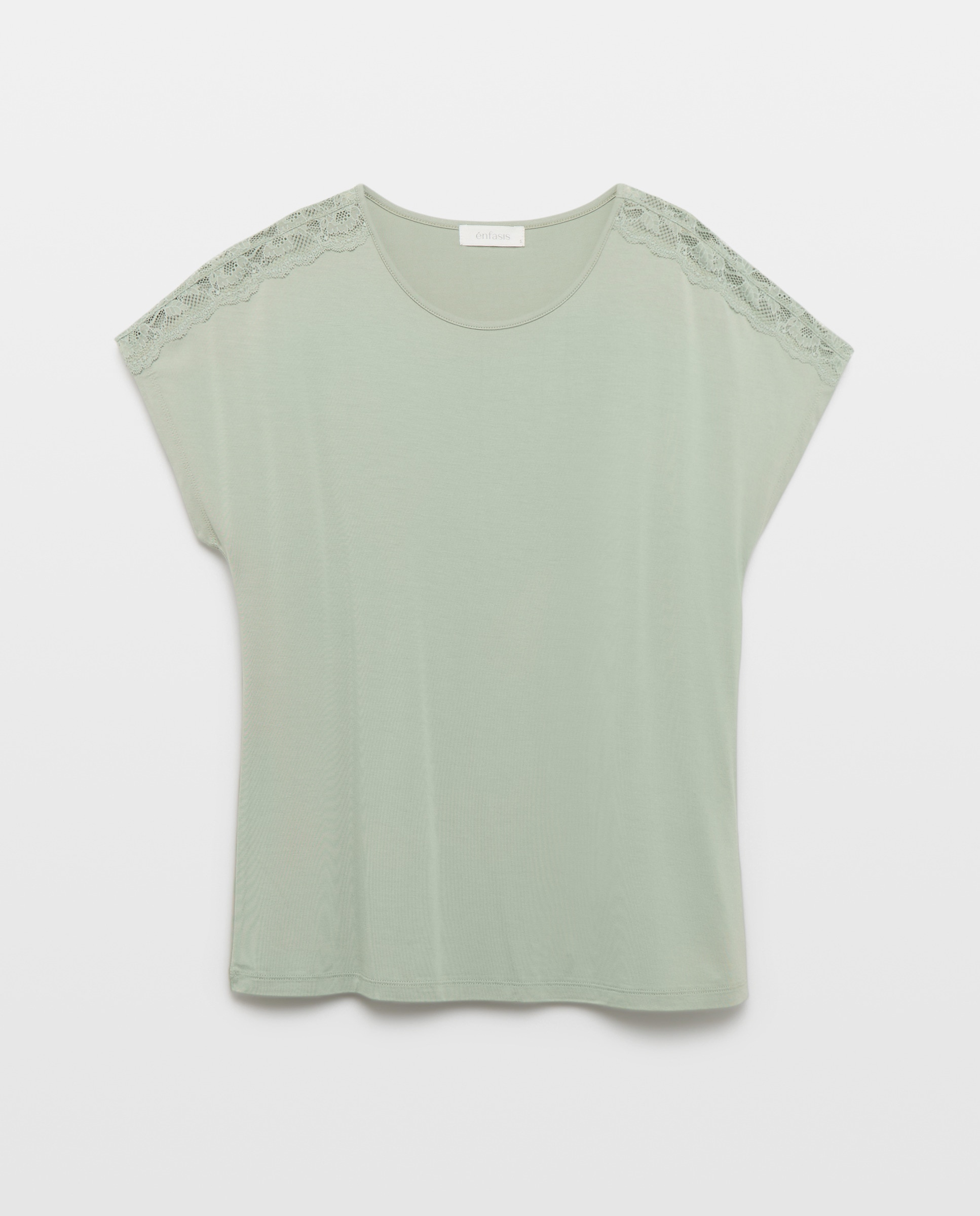 T-shirt de Viscose Lisa Verde-4