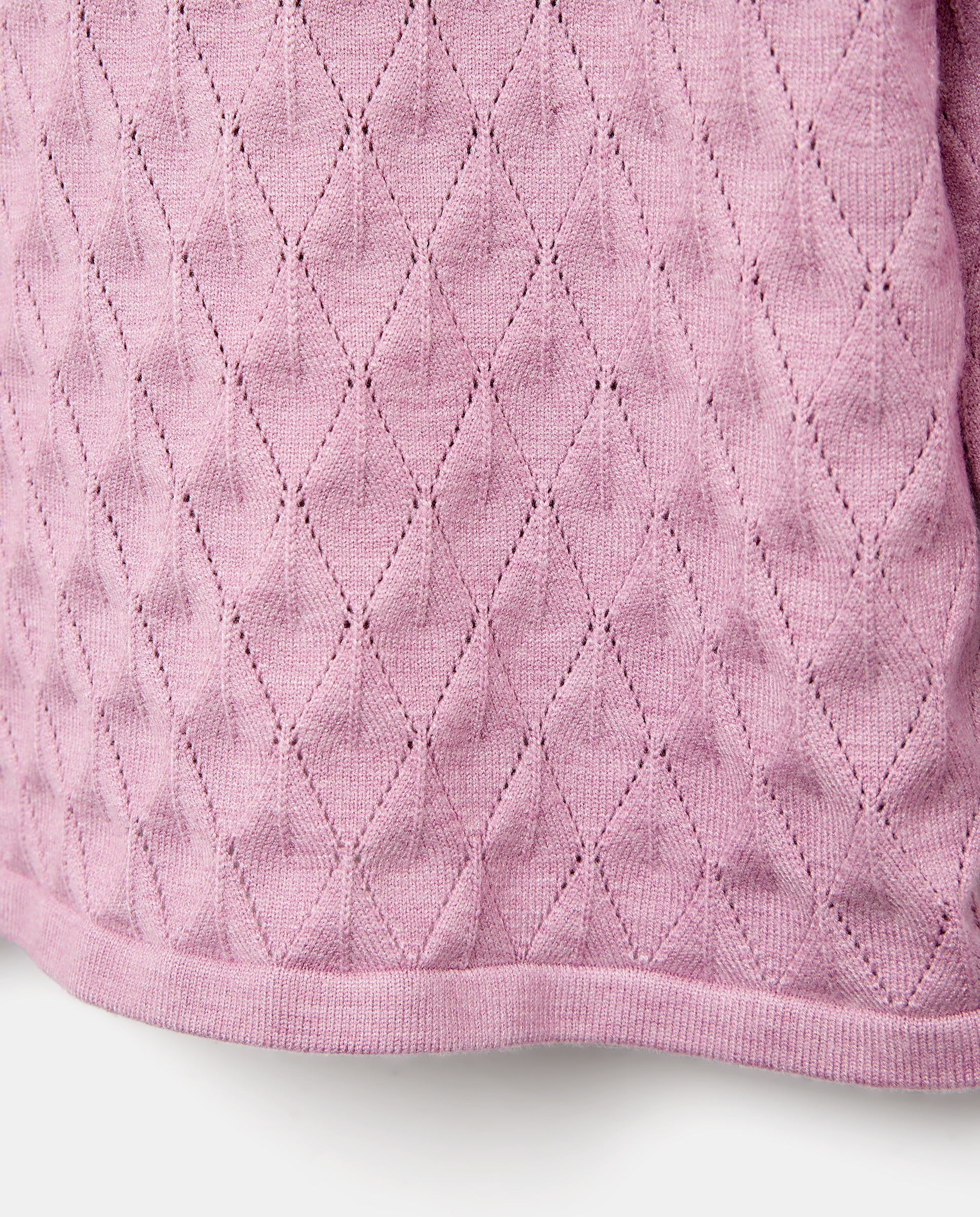 Camisola de malha lisa com manga comprida Lilás-5