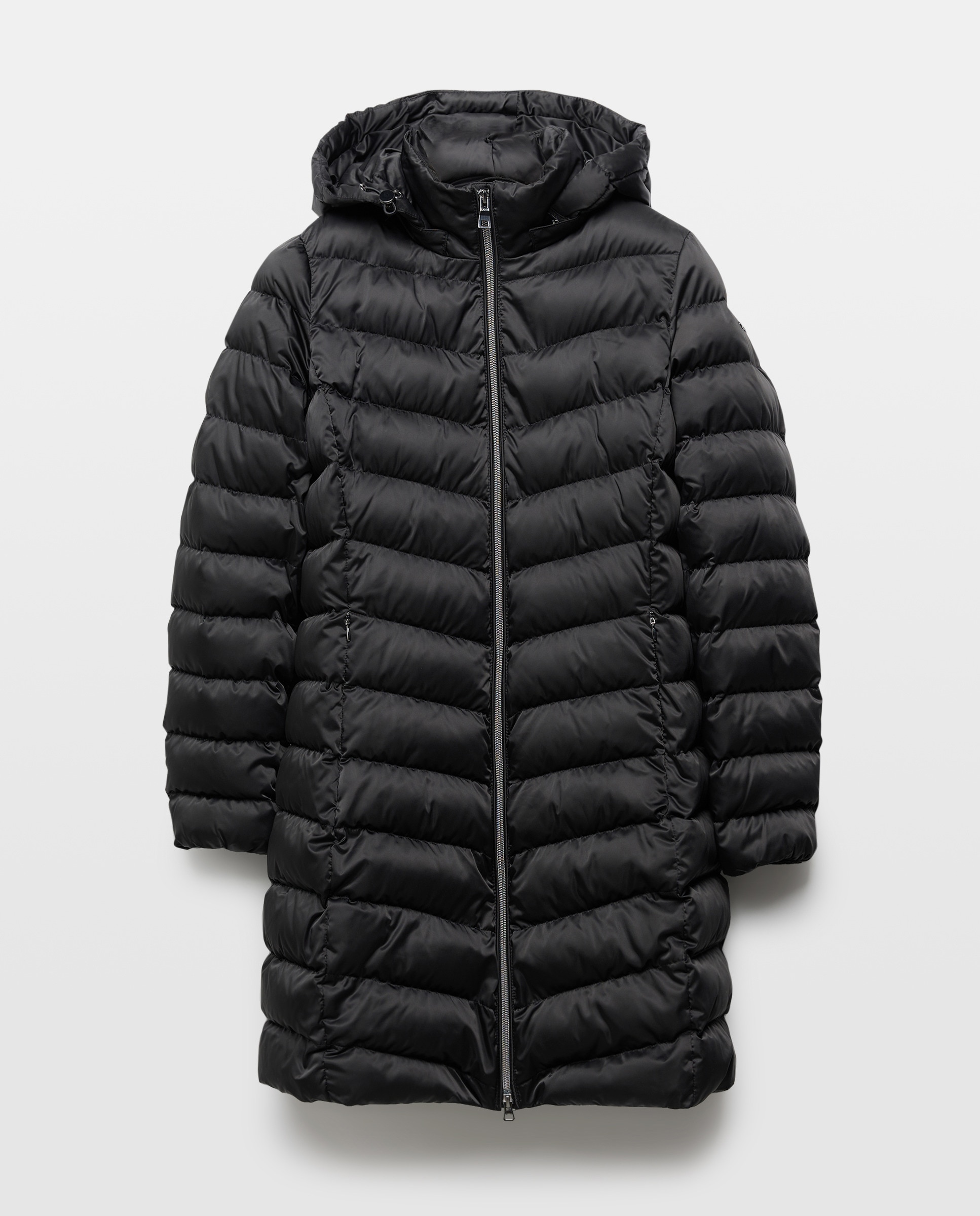 Casaco Comprido com Capuz Desmontável Preto-1