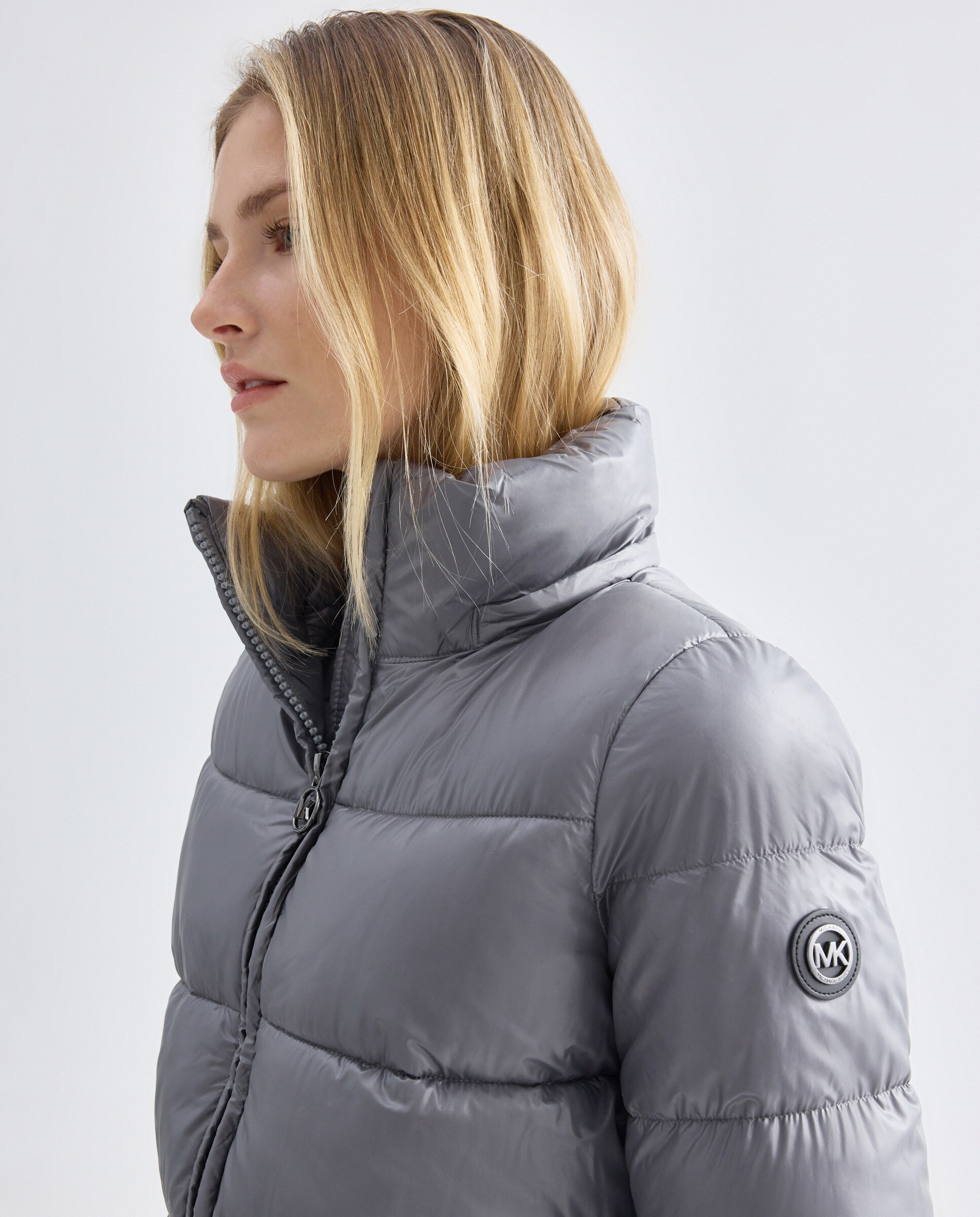 Blusão Acolchoado com Capuz Cinzento-escuro-4