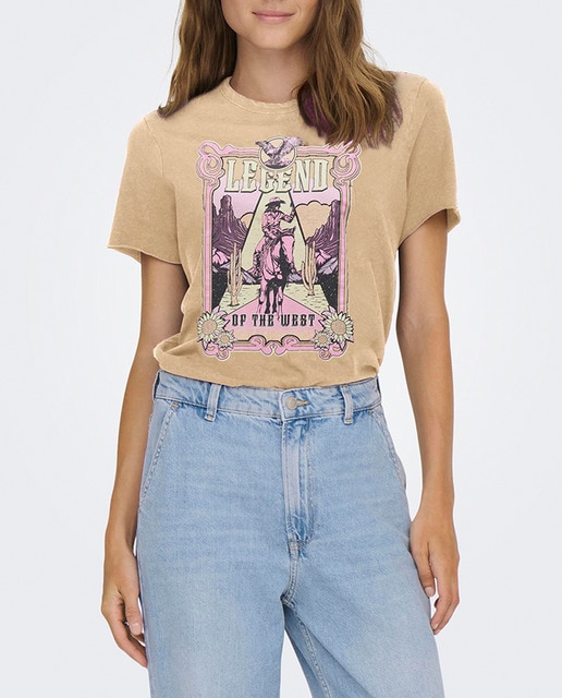 Imagen 0 de Camiseta de manga corta de mujer con cuello redondo