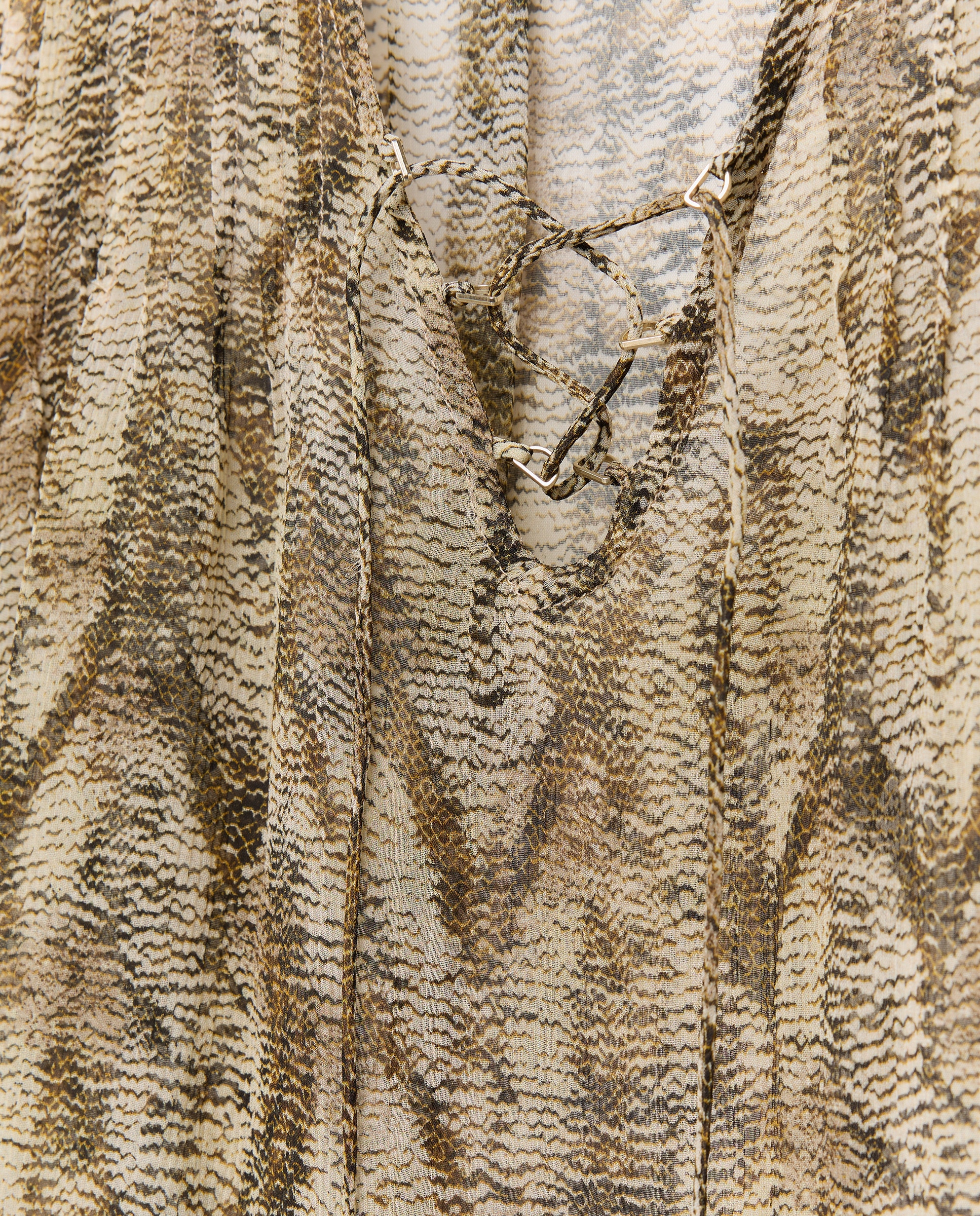 Blusa com Manga Comprida e Animal Print de Réptil Castanho-6