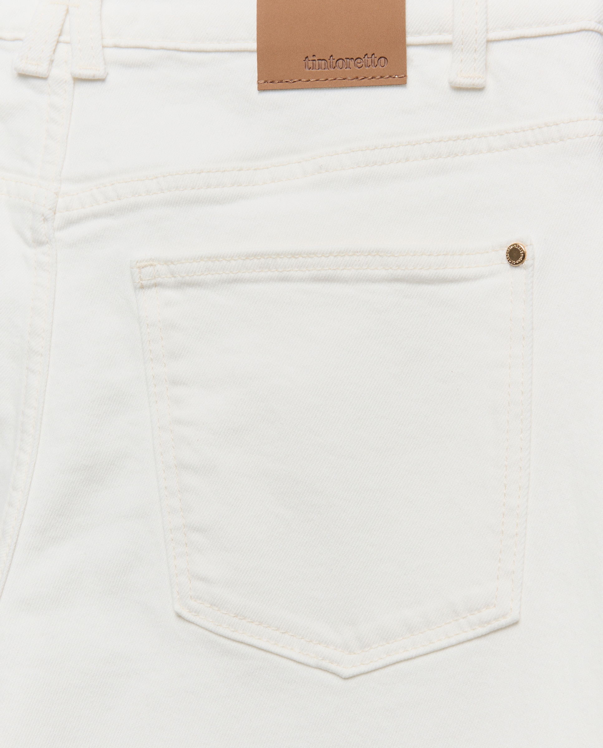 Jeans cropped flare Branco-marfim-5