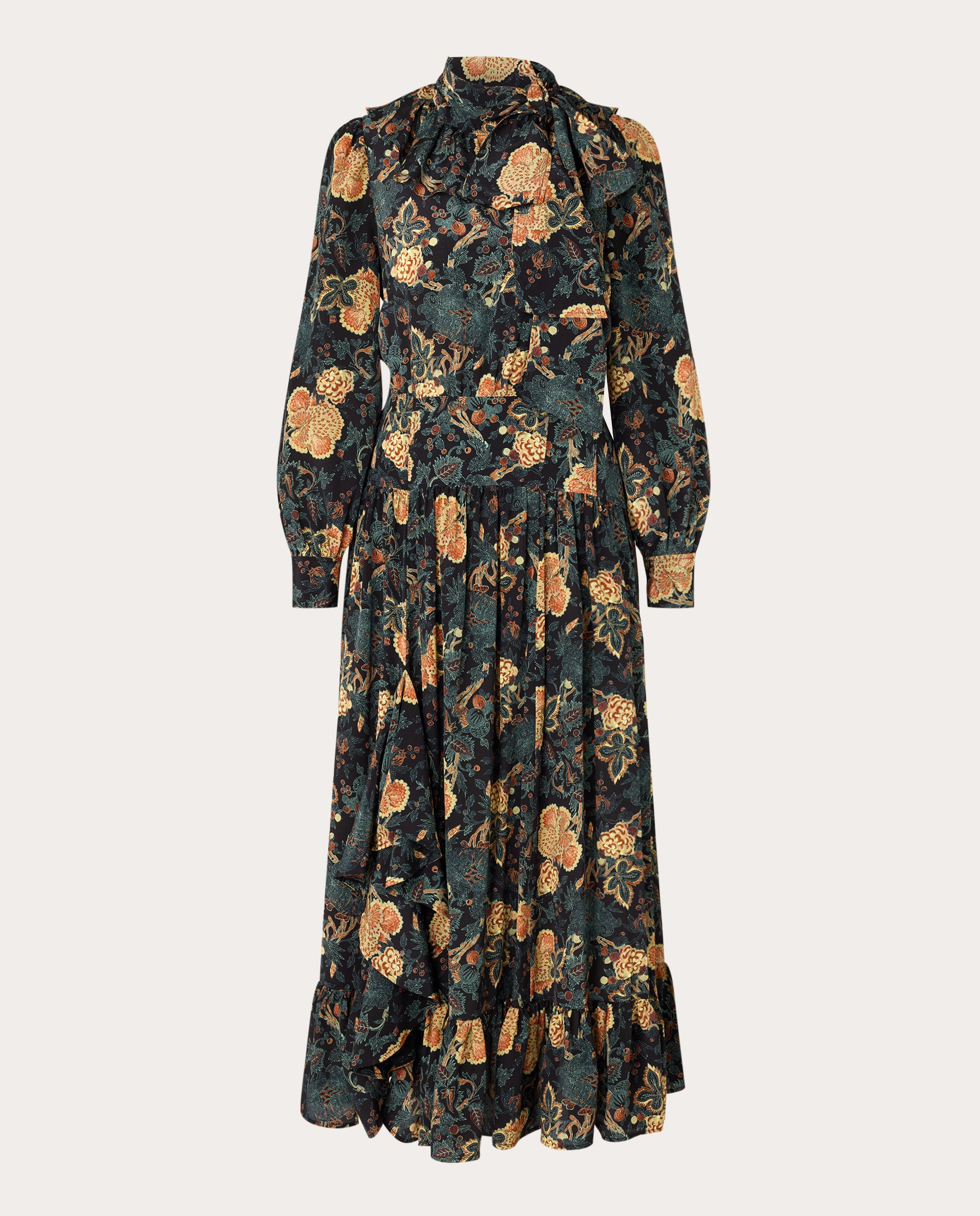 Vestido midi Circe de seda Multicolor-1