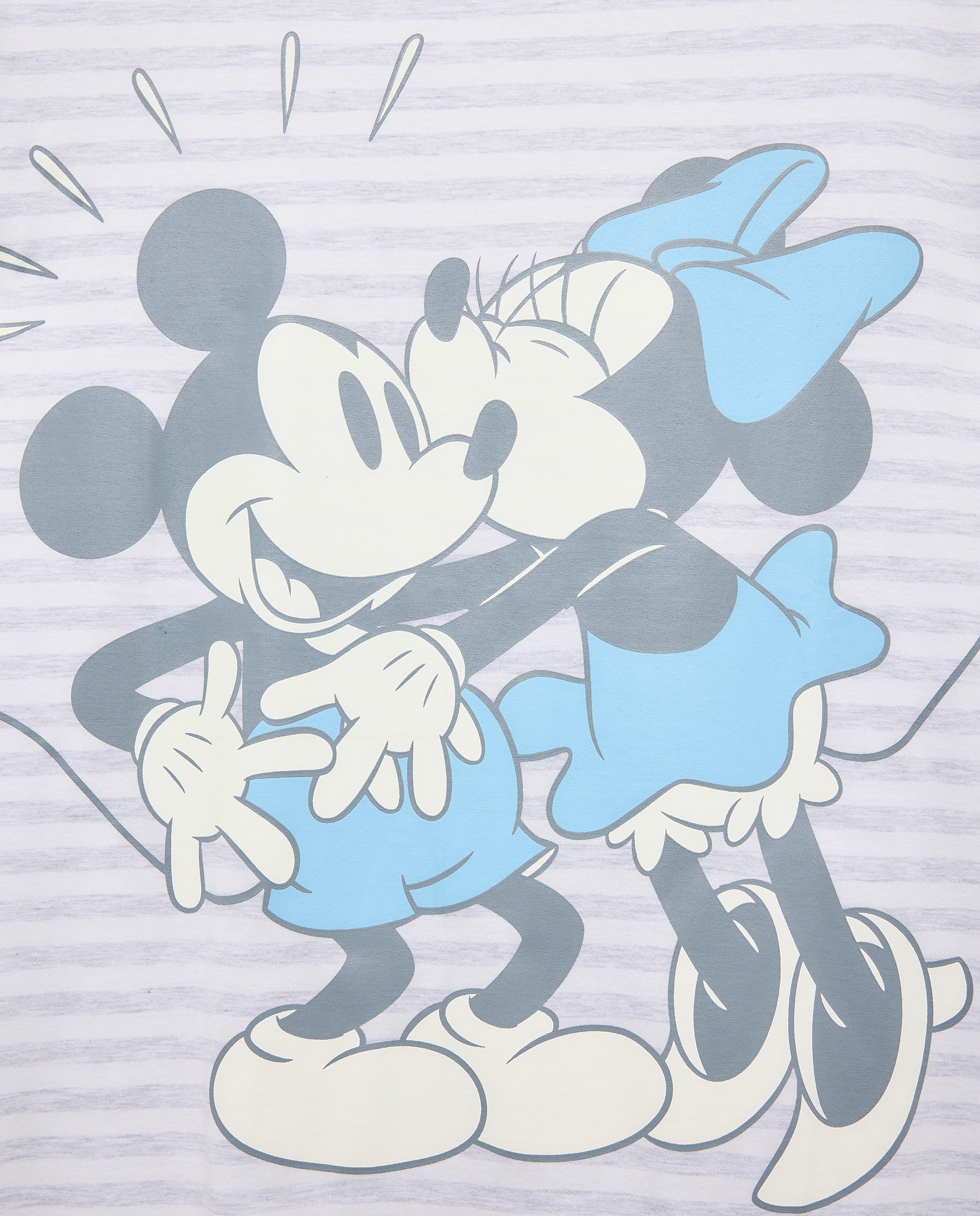 Camisa de Dormir Mickey e Minnie às Riscas Branco-marfim-5