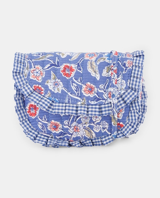Imagen 0 de Bolso bandolera acolchado volante aop flor coral de niña