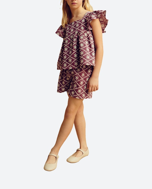 Imagen 0 de Short fantasía de niña bordado suizo