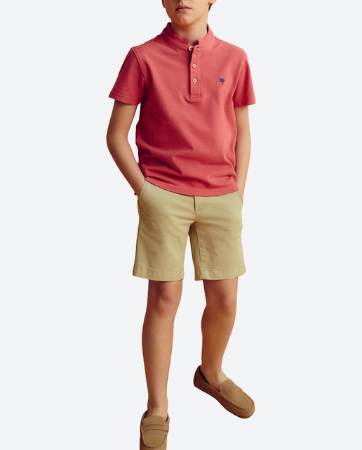 Imagen 0 de Polo de niño con cuello mao y bordado