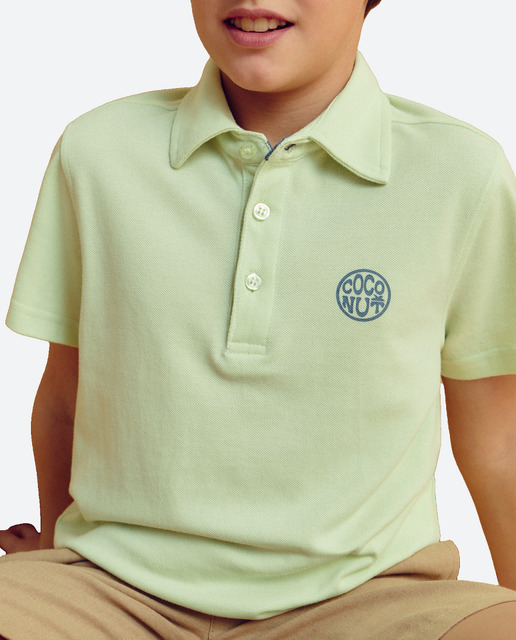 Imagen 0 de Polo piqué de niño con cuello pico y logo