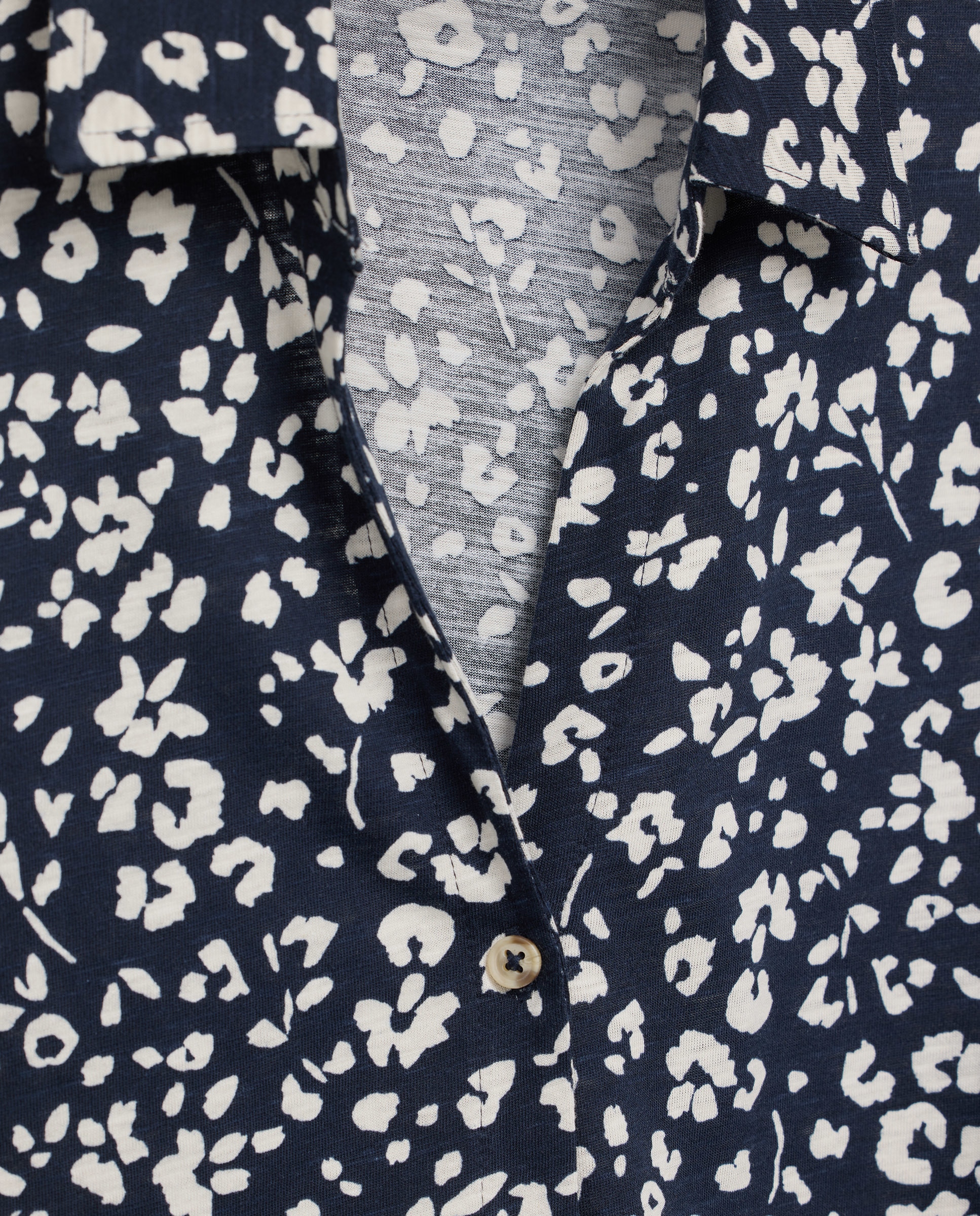 Blusa de mulher com manga comprida e estampado floral Azul-5