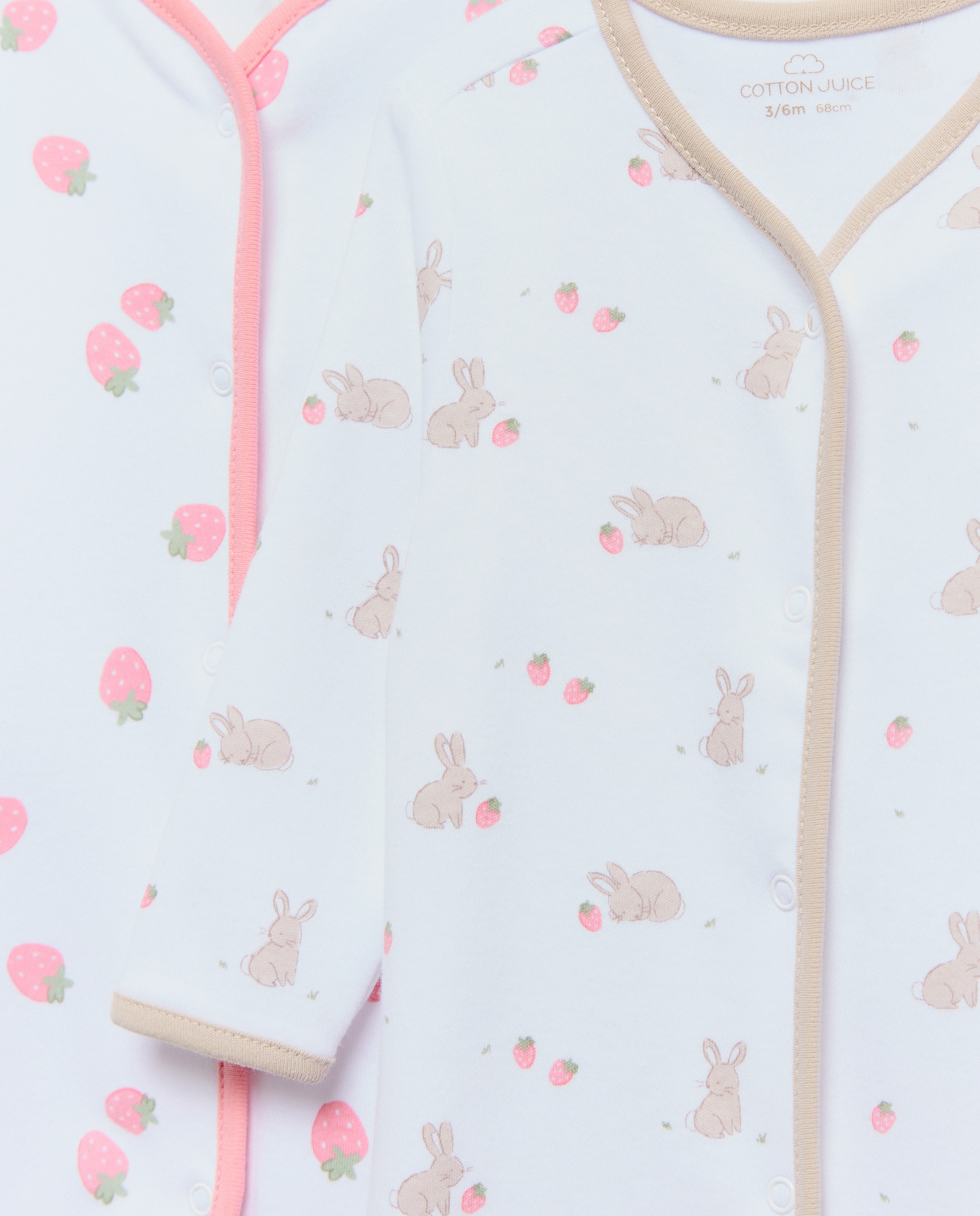 Pack de 2 Pijamas de Bebé Estampados Cotton Juice Branco-3