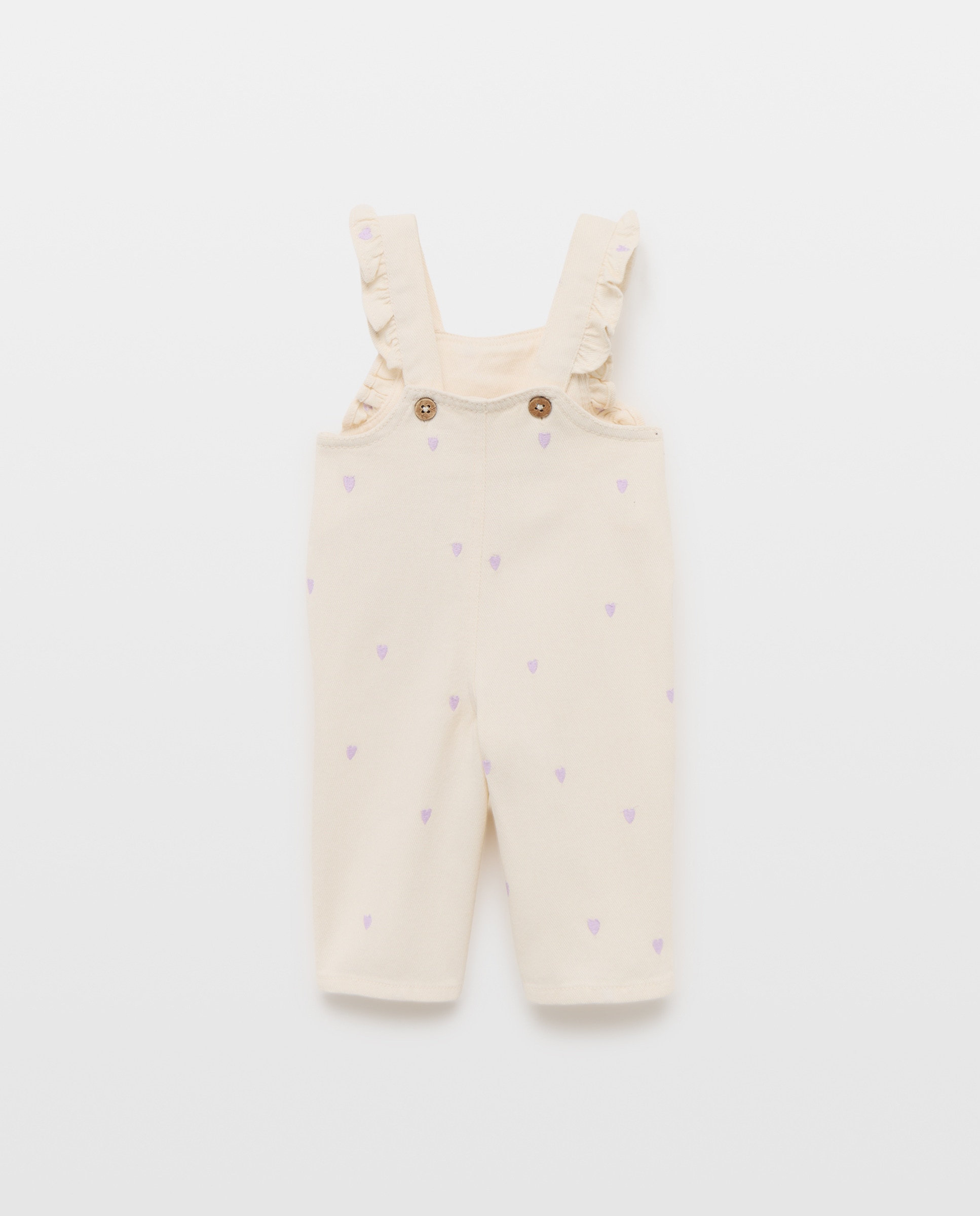 Jardineiras de Sarja Lisas de Bebé Baby El Corte Inglés Branco-2