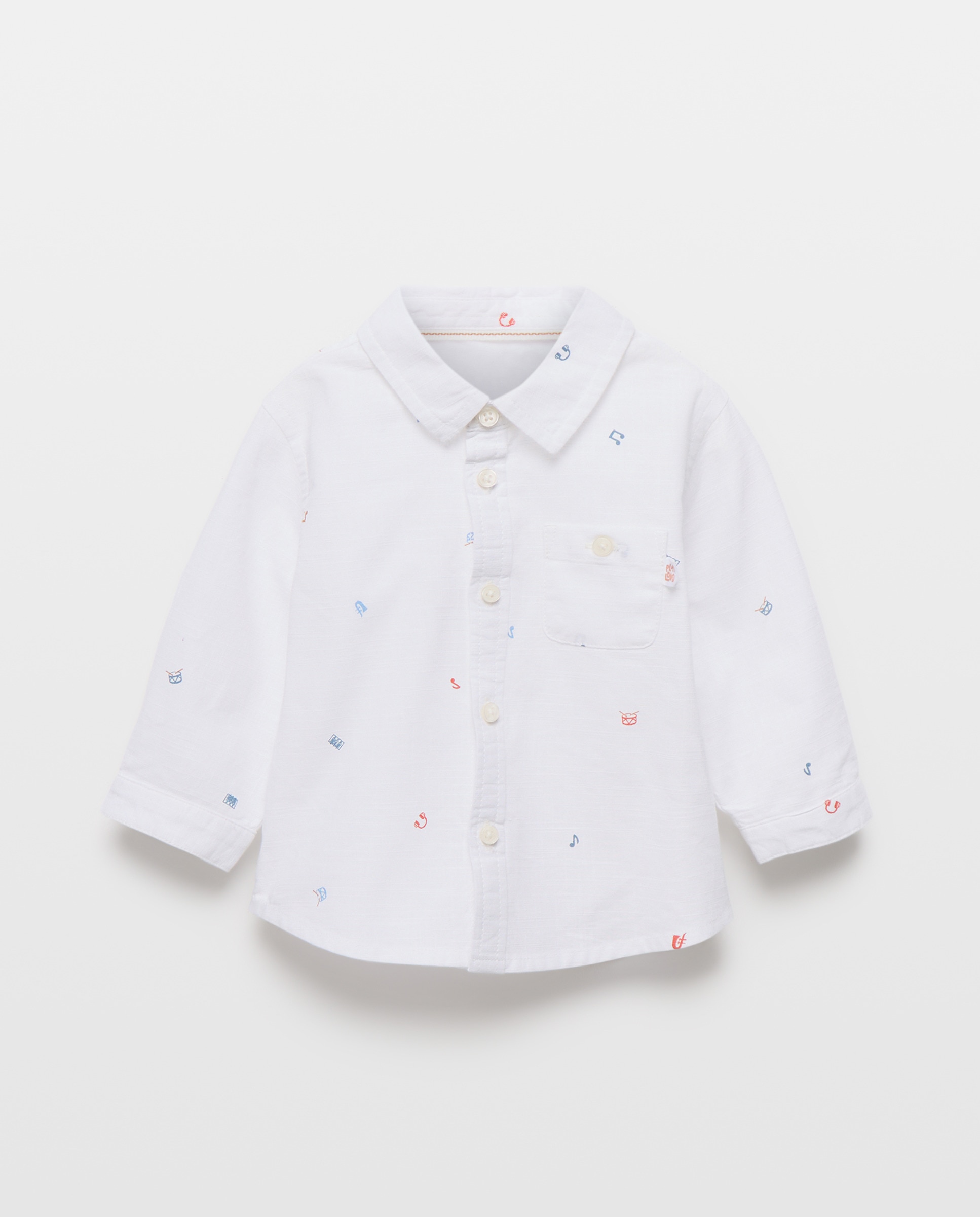 Imagem 0 de Camisa de Algodão de Bebé com Manga Comprida e Colarinho de Camisa