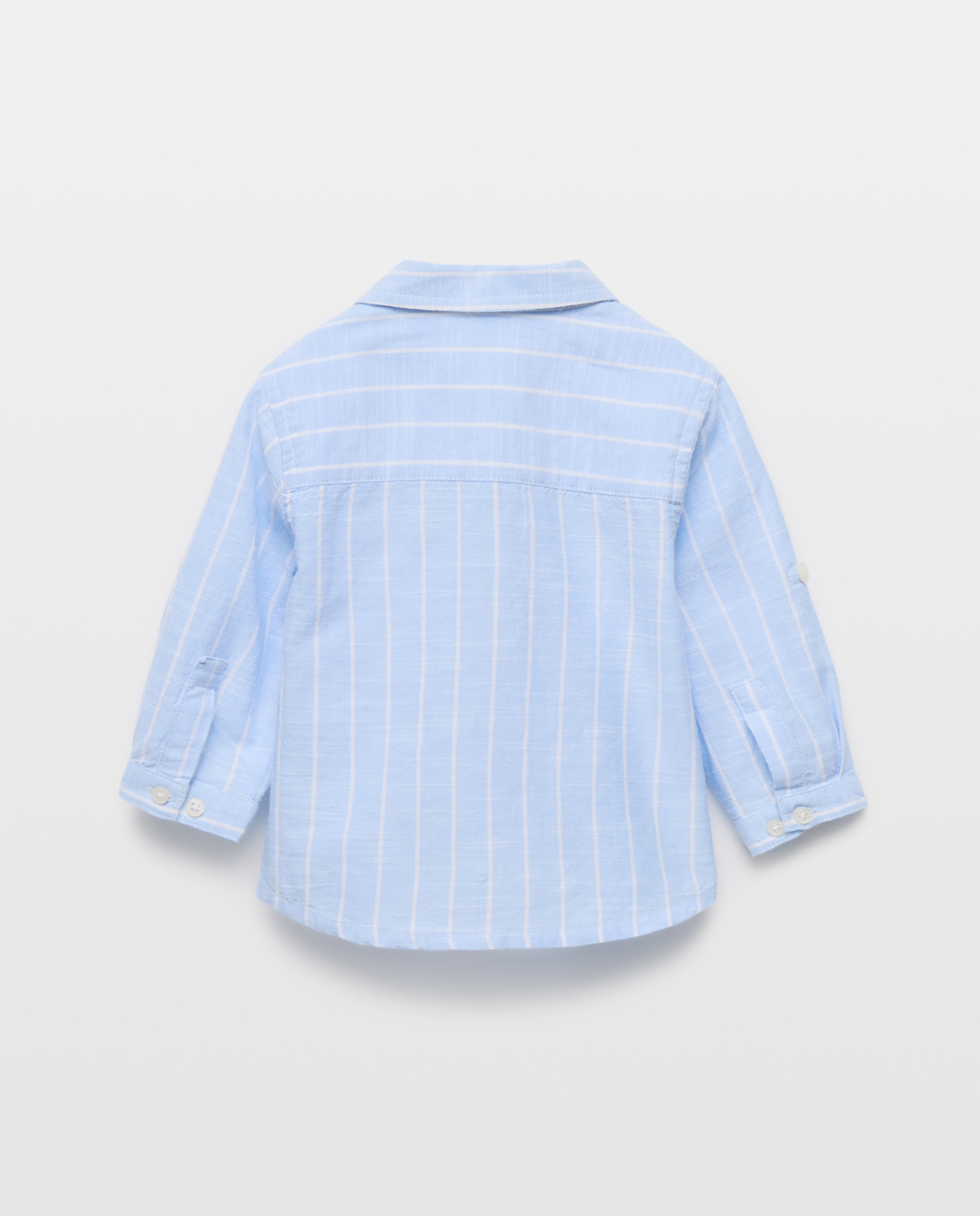 Camisa de Algodão de Bebé com Manga Comprida e Colarinho de Camisa Baby El Corte Inglés Azul-2
