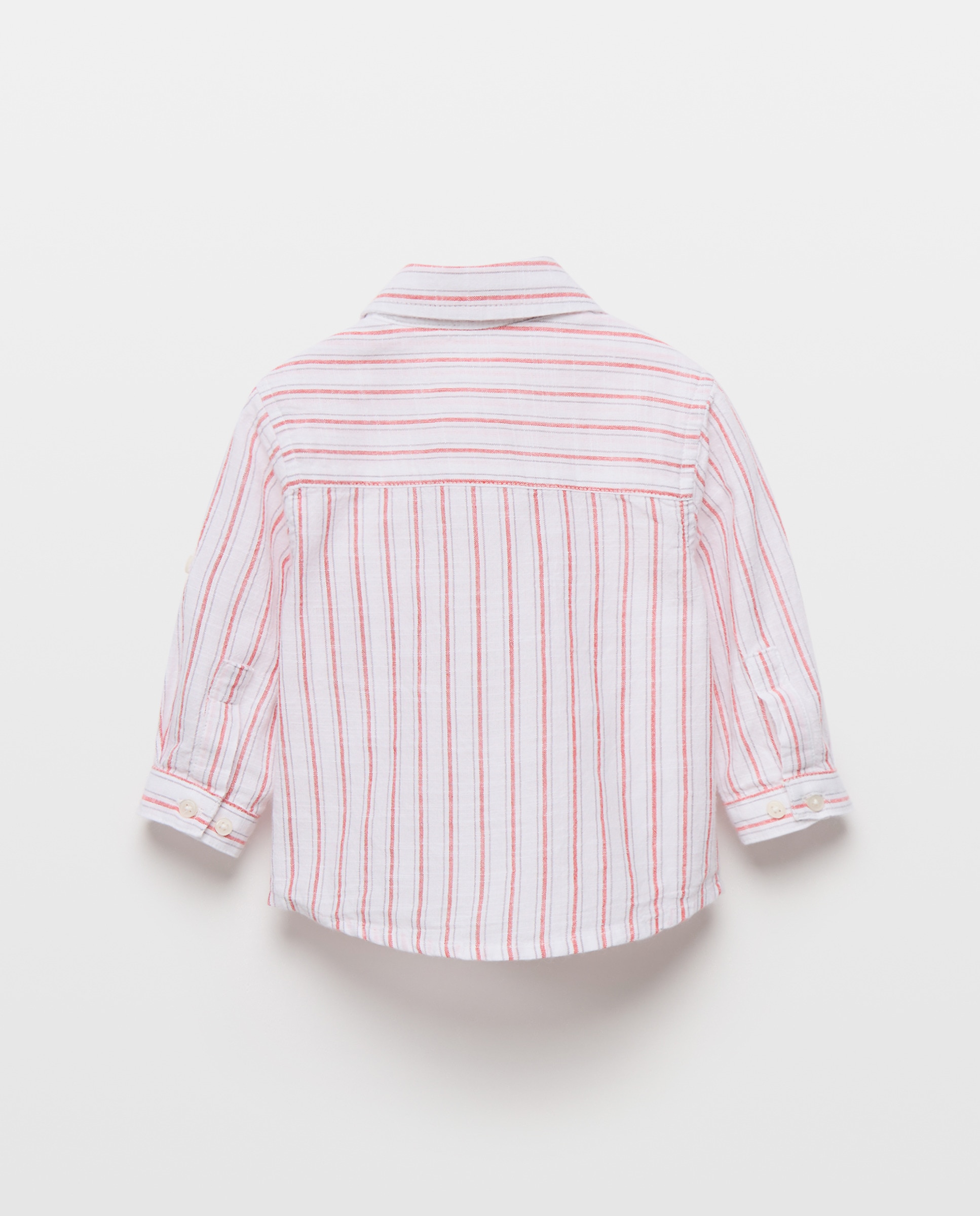 Camisa de Algodão de Bebé com Manga Comprida e Colarinho de Camisa Baby El Corte Inglés Vermelho-2