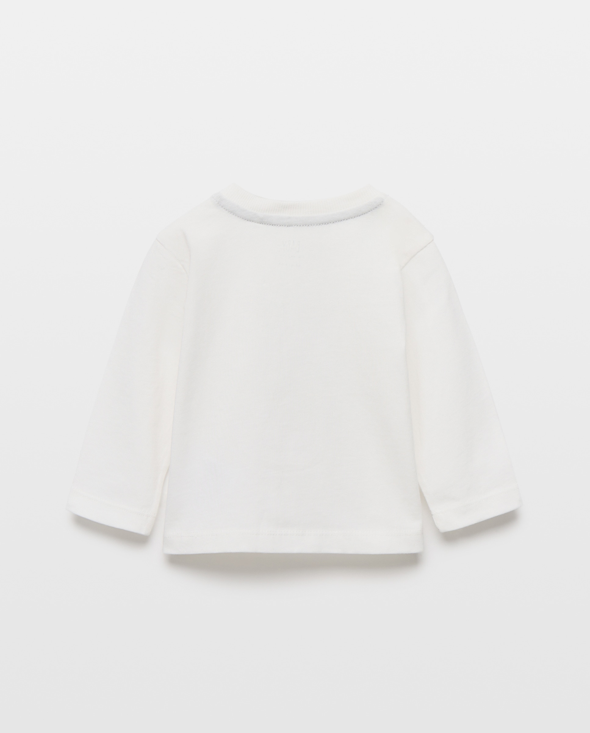 Camisola de Manga Comprida de Bebé com Cordão Branco-marfim-2