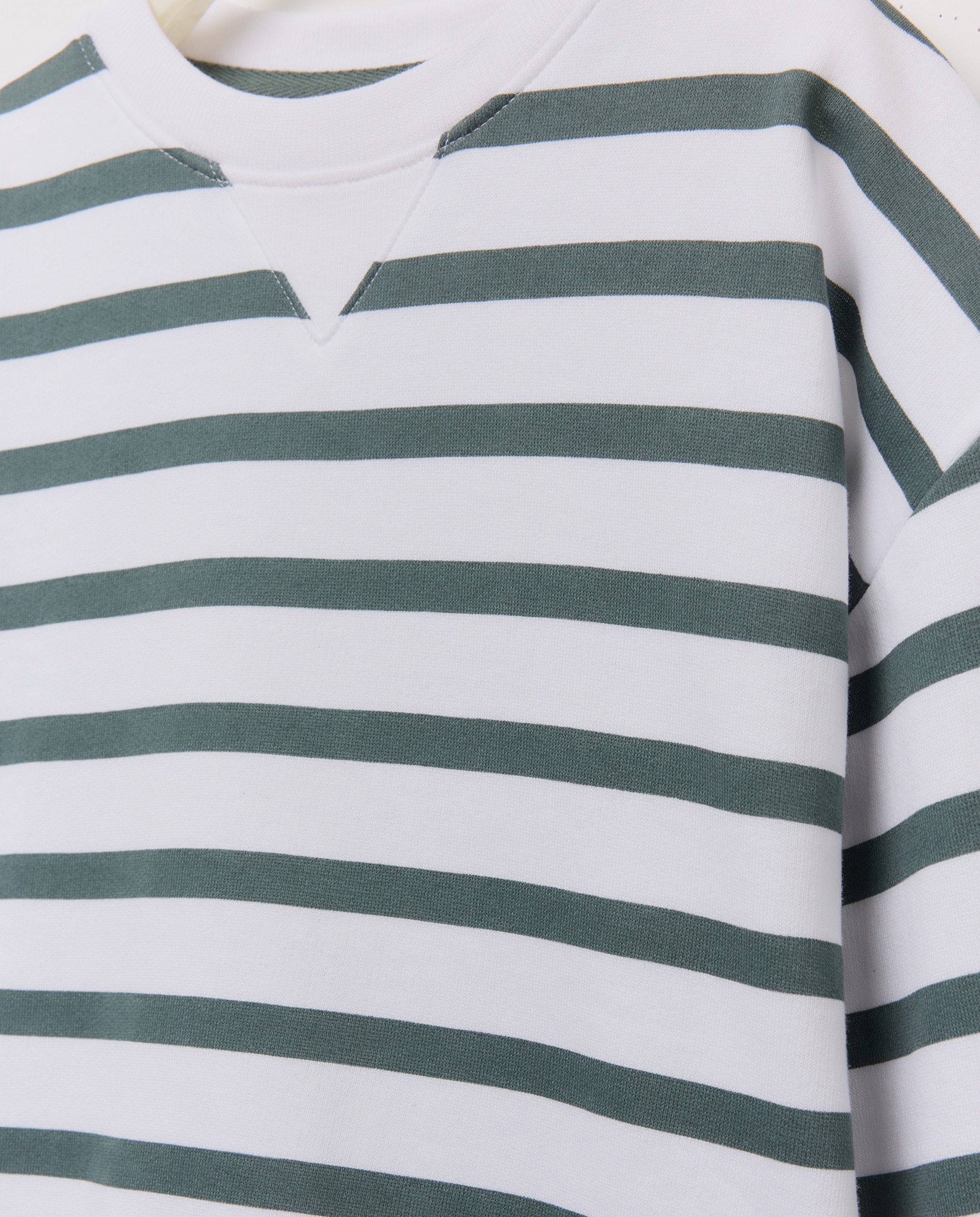 Sudadera de niño cuello caja rayas 530 Verde oscuro-3