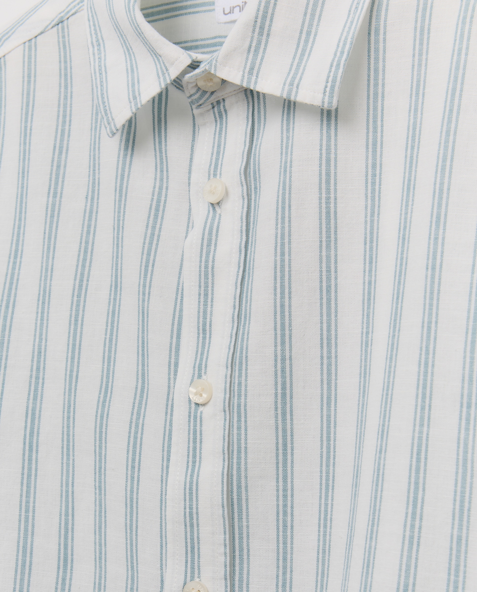 Camisa de niño algodón-lino rayas Verde Pato-3