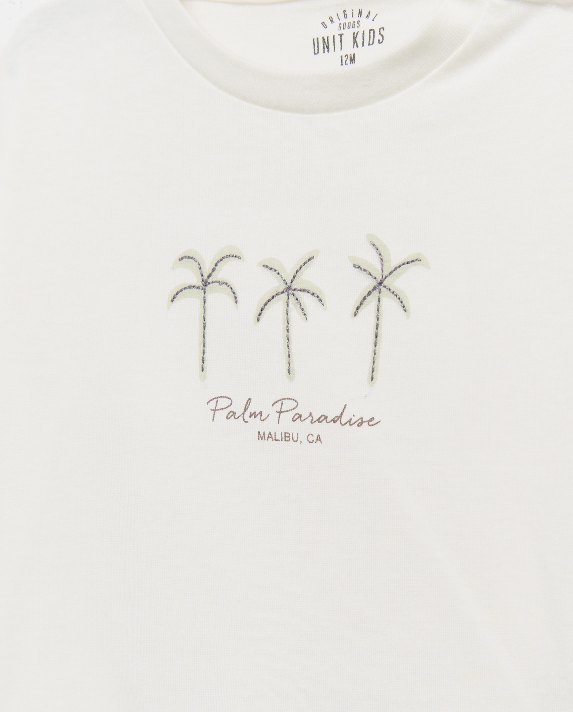 Camiseta de bebé detalle bordado manga corta Blanco roto-3