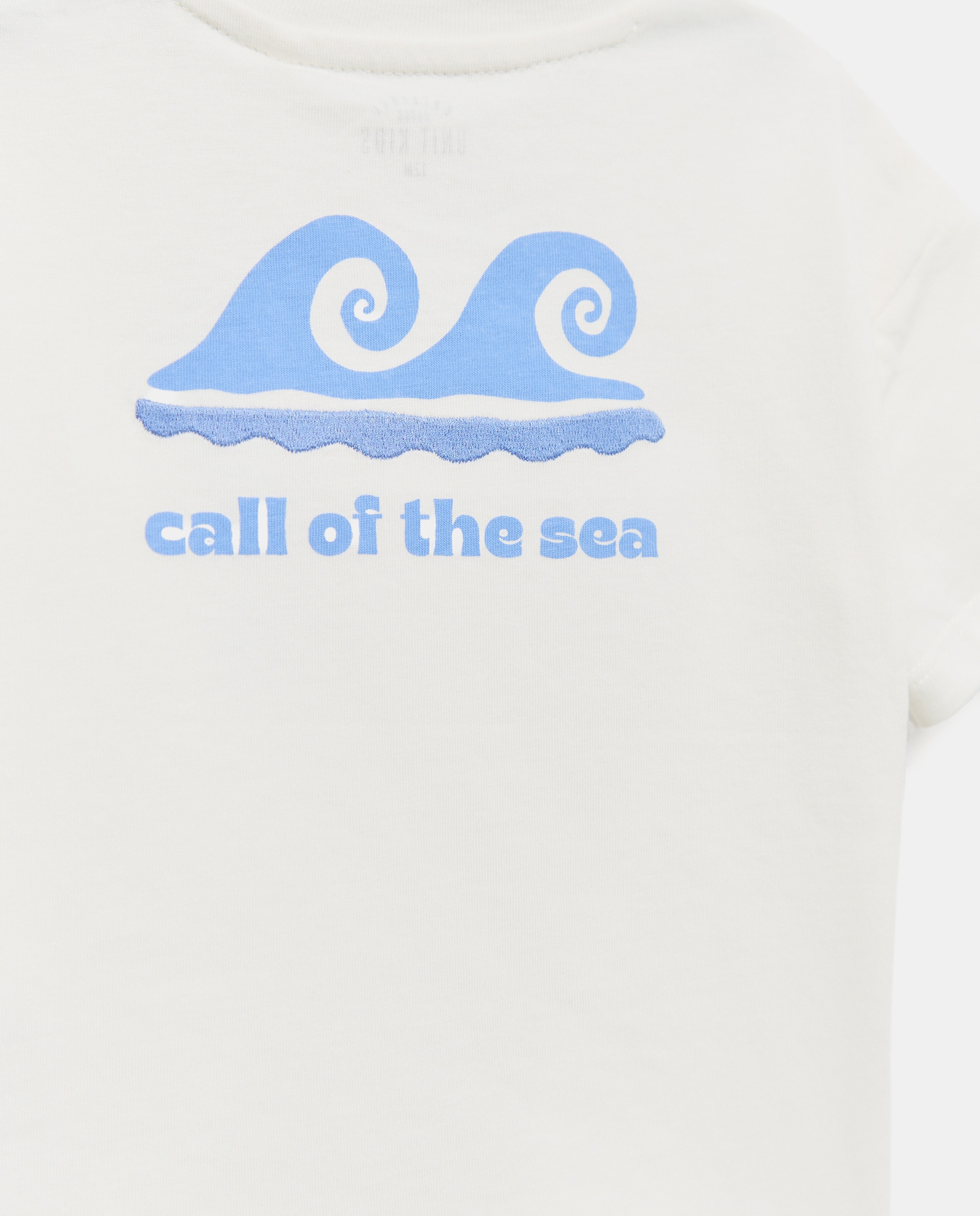 Camiseta de bebé con print y bordado Blanco roto-3