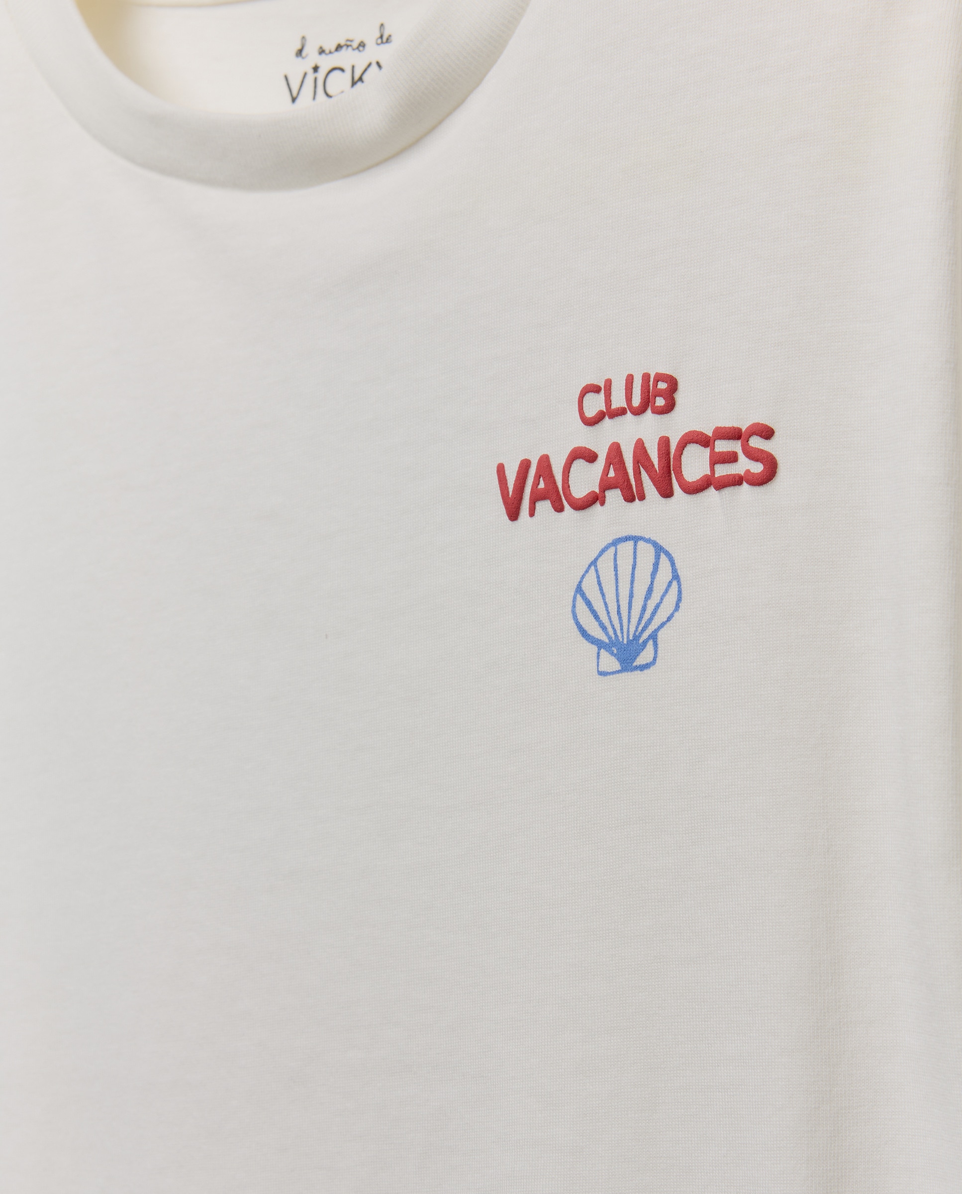 Camiseta de niño manga corta solidaria Blanco roto-3