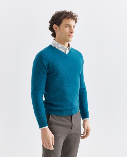 Imagem 0 de Camisola de malha com decote em bico