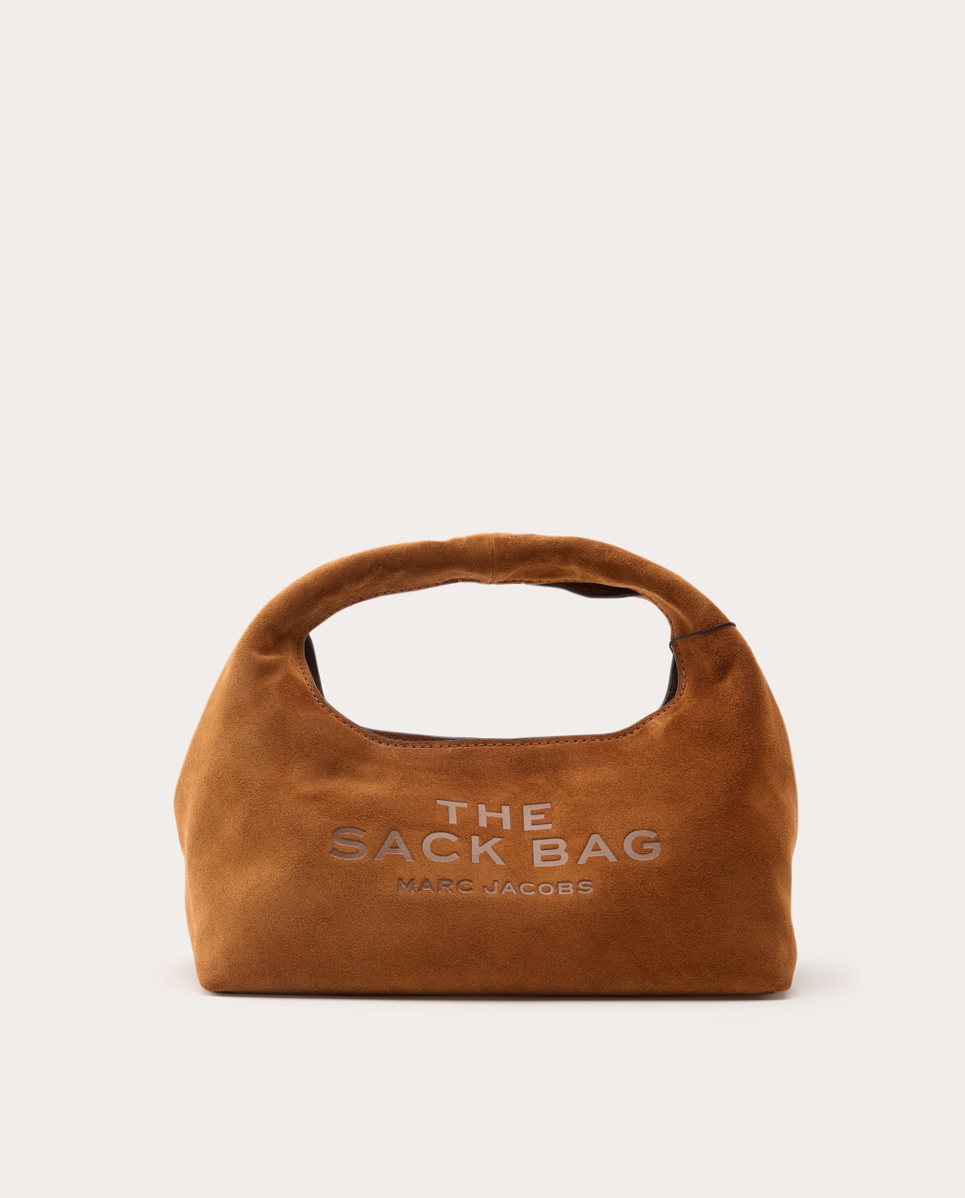 Mala de Ombro Mini The Sack de Camurça Castanho-claro-1