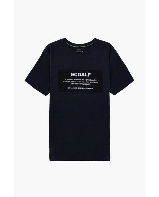 Imagen 0 de Camiseta con fit regular manga corta, cuello redondo y texto en la parte frontal.