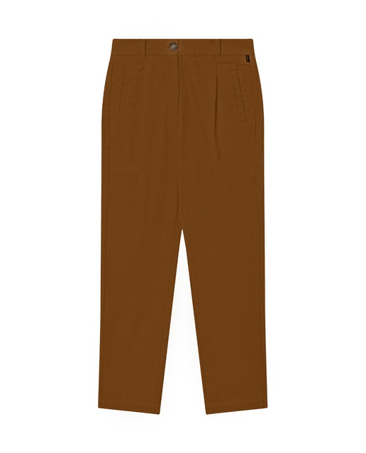 Imagen 0 de Pantalones de pinzas con fit regular y cierre con botón.