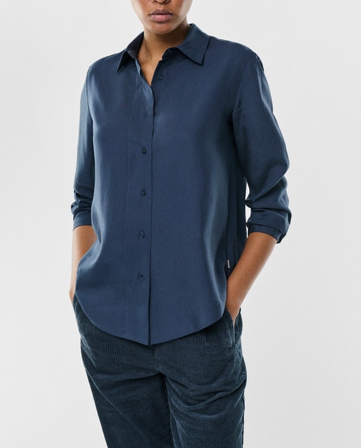 Imagen 0 de Camisa de fit regular, pliegue en la parte delantera y costuras francesas.