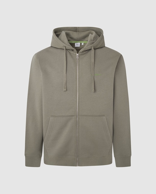 Imagen 0 de Sudadera de hombre con cremallera y logotipo frontal en contraste