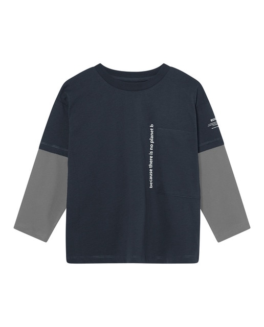 Imagen 0 de Camiseta manga larga con bolsillo en pecho y frase