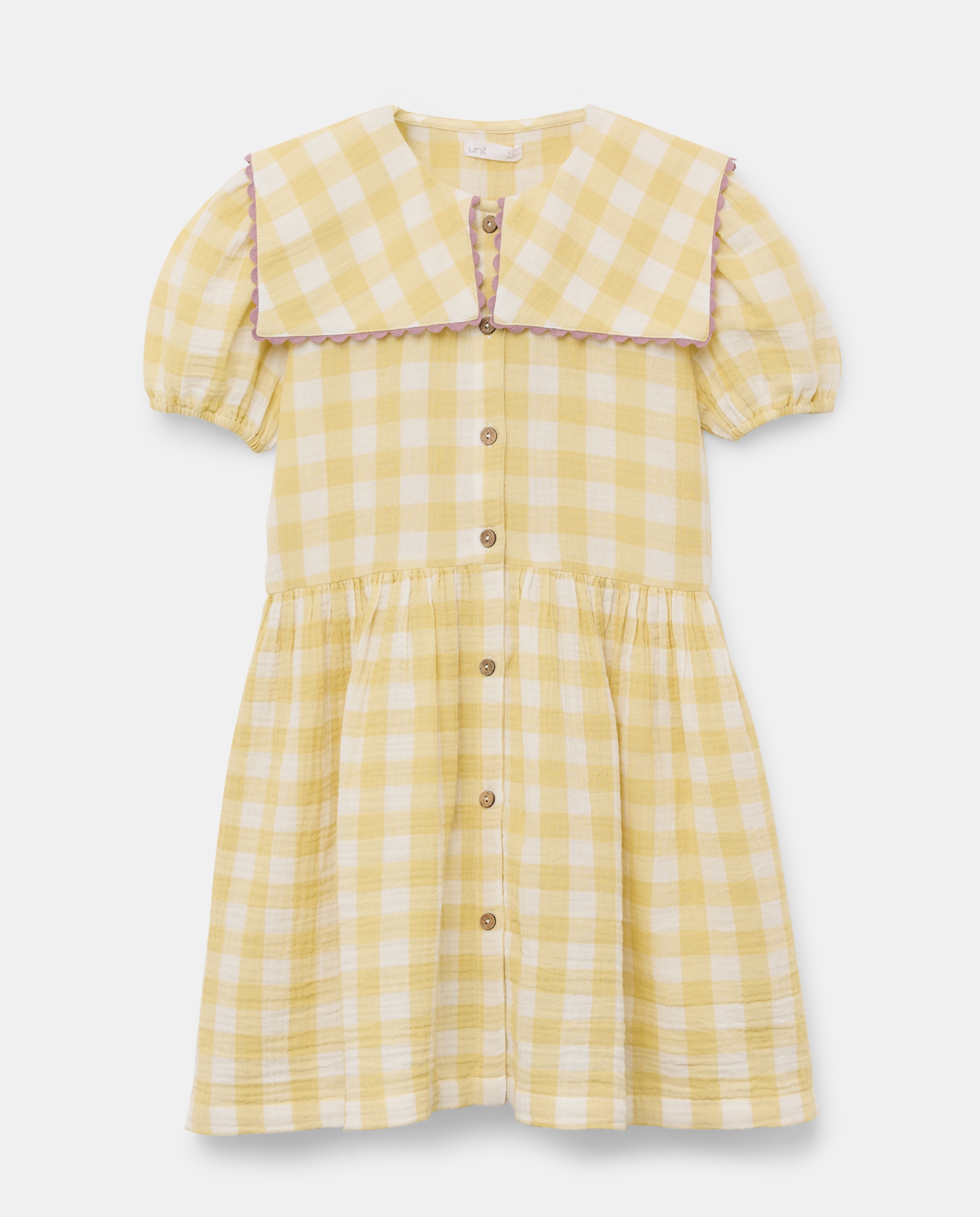 Imagen 0 de Vestido niña de gasa de cuadros vichy