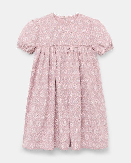 Imagen 0 de Vestido niña de lino con vainica estampado