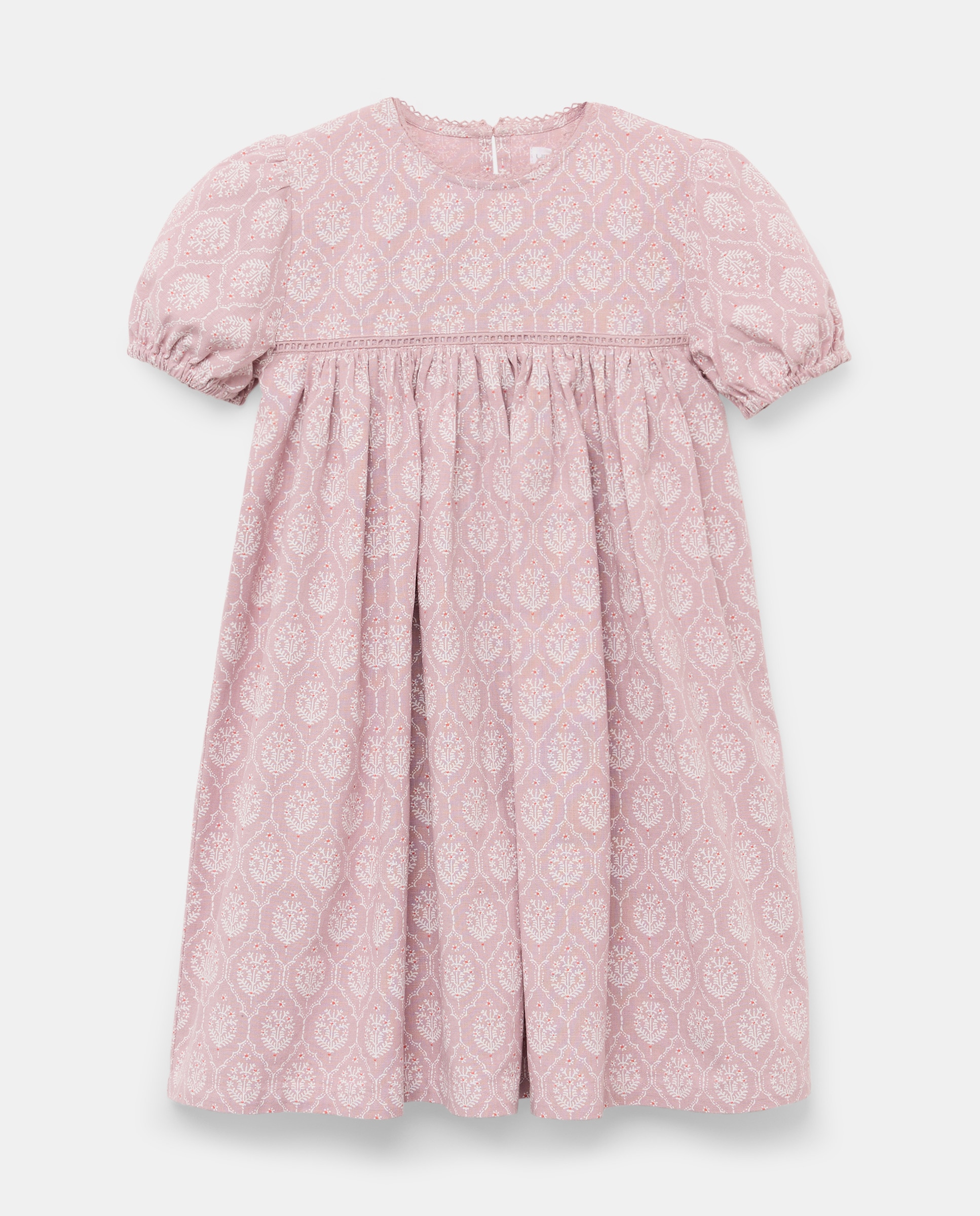 Imagen 0 de Vestido niña de lino con vainica estampado