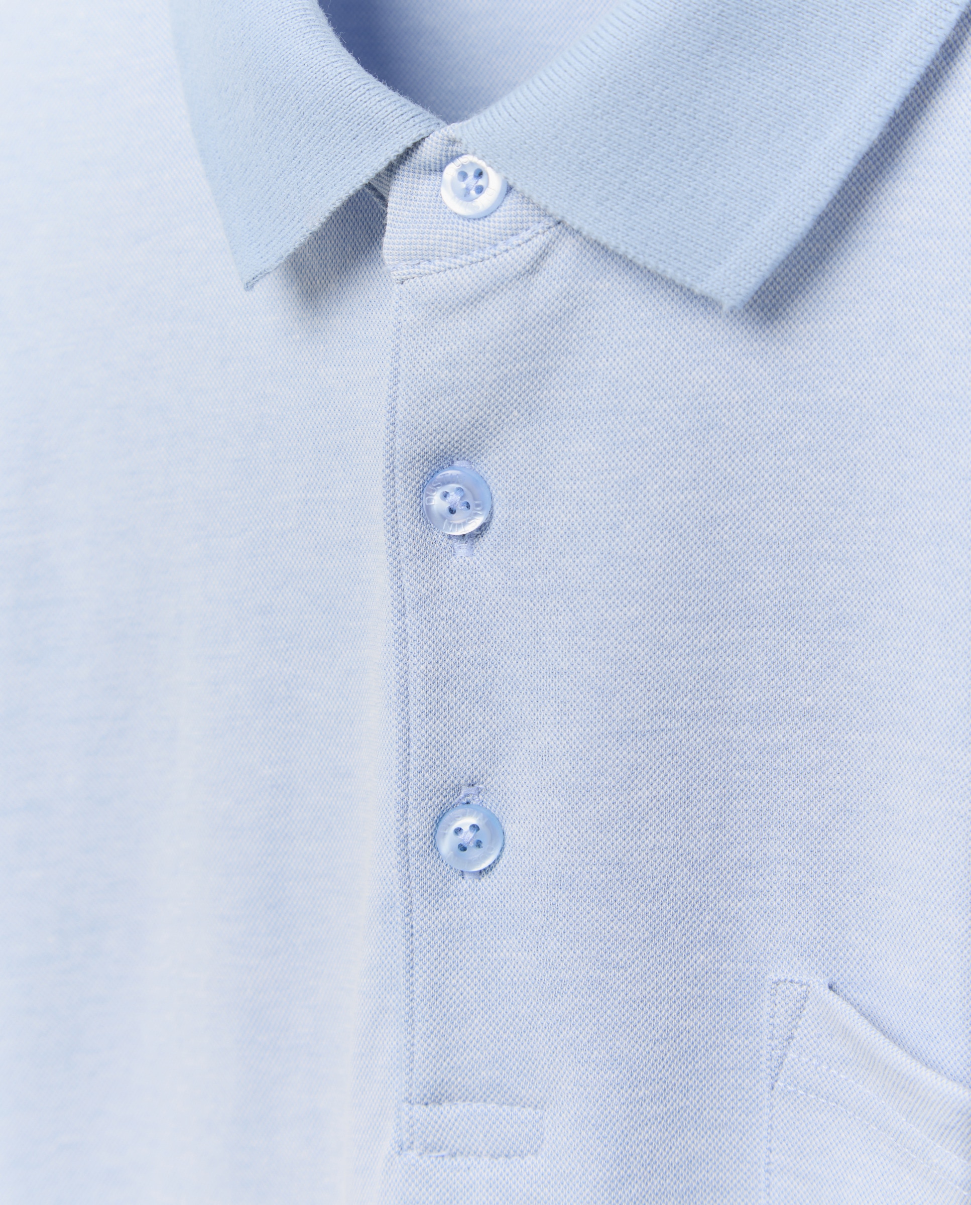 Polo Oxford de Manga Curta 410 Azul Claro-6