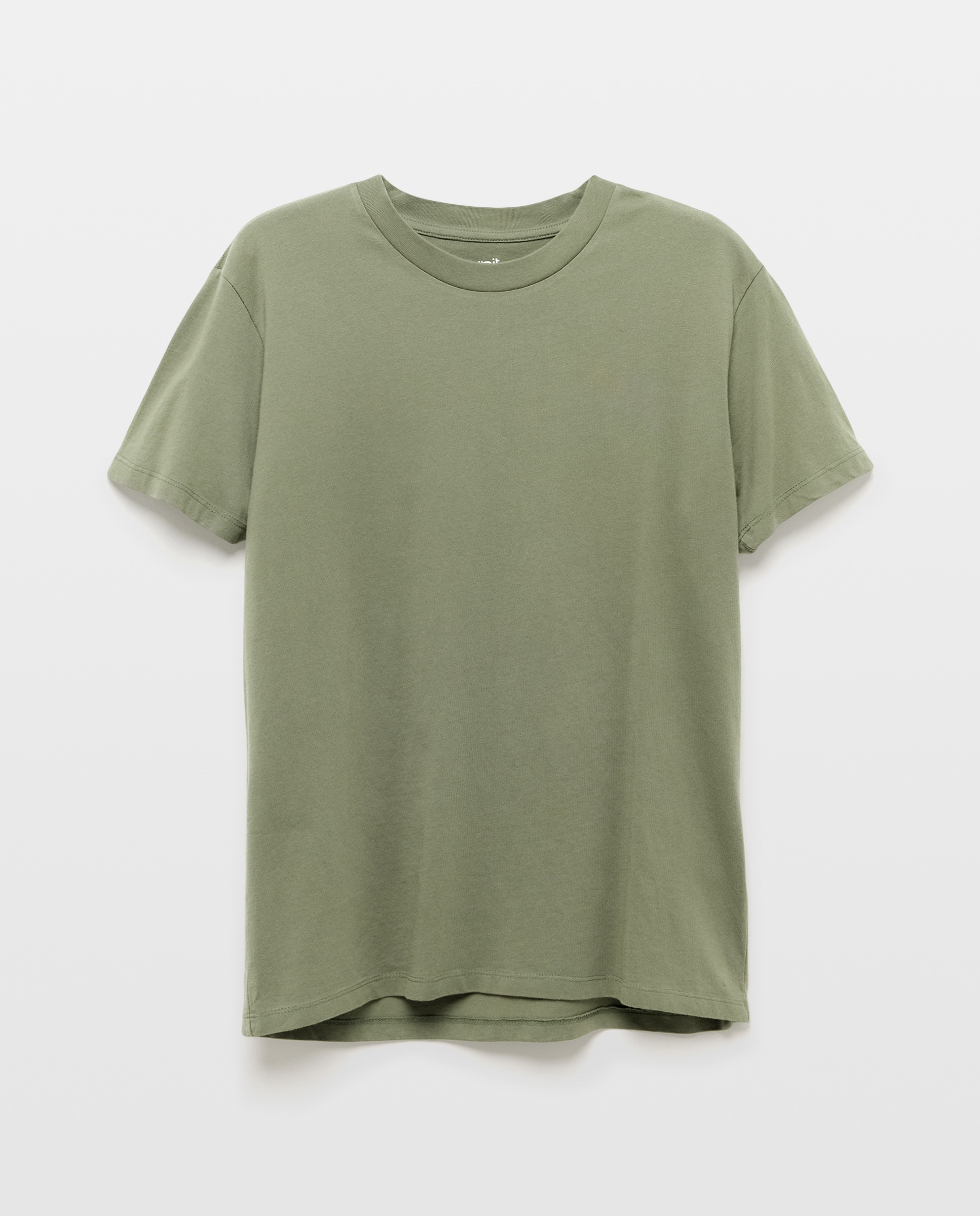 Camiseta de hombre manga corta cuello caja lisa 520 Kaki-5