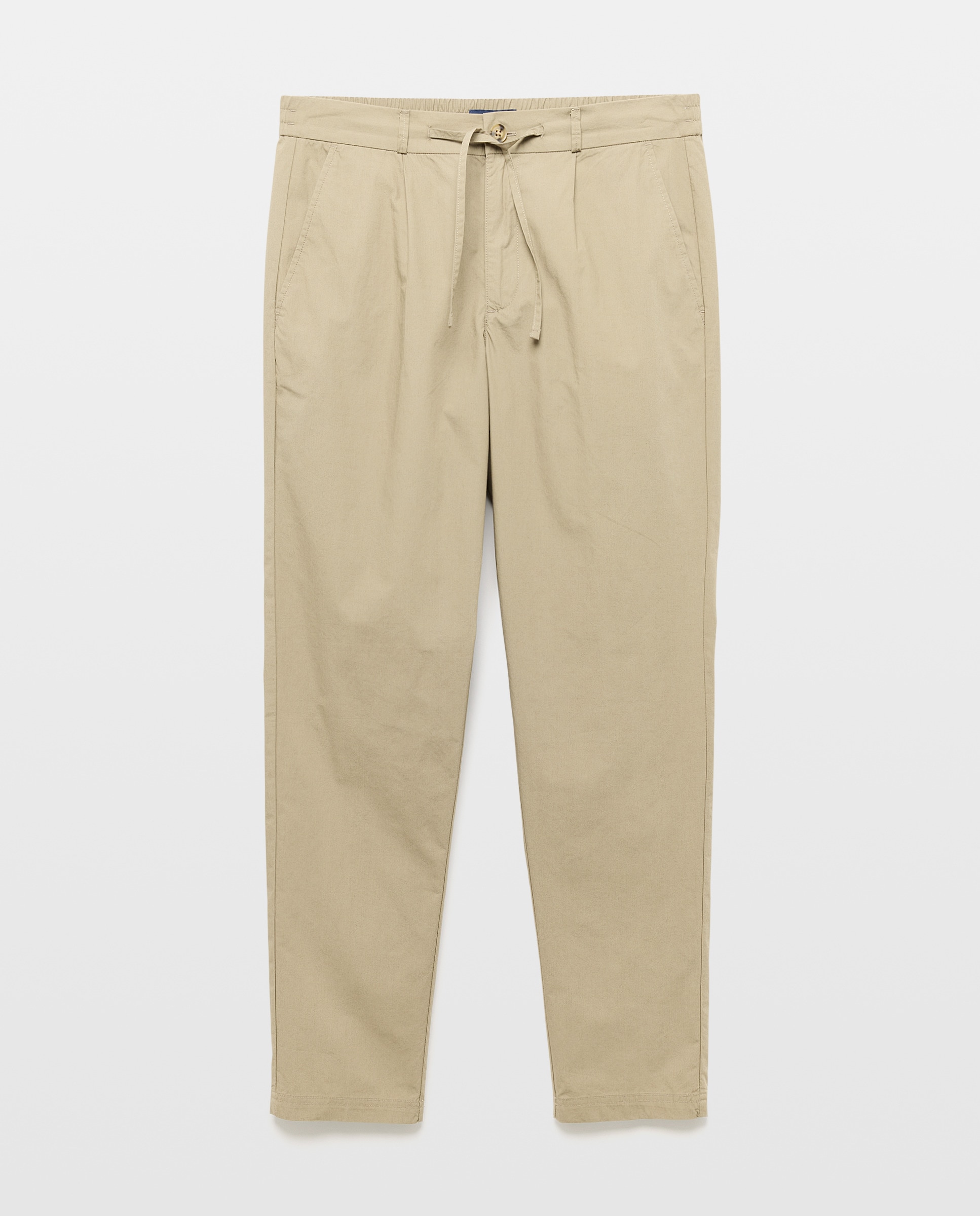 Pantalón hombre chino gomas popelín 520 Kaki-4