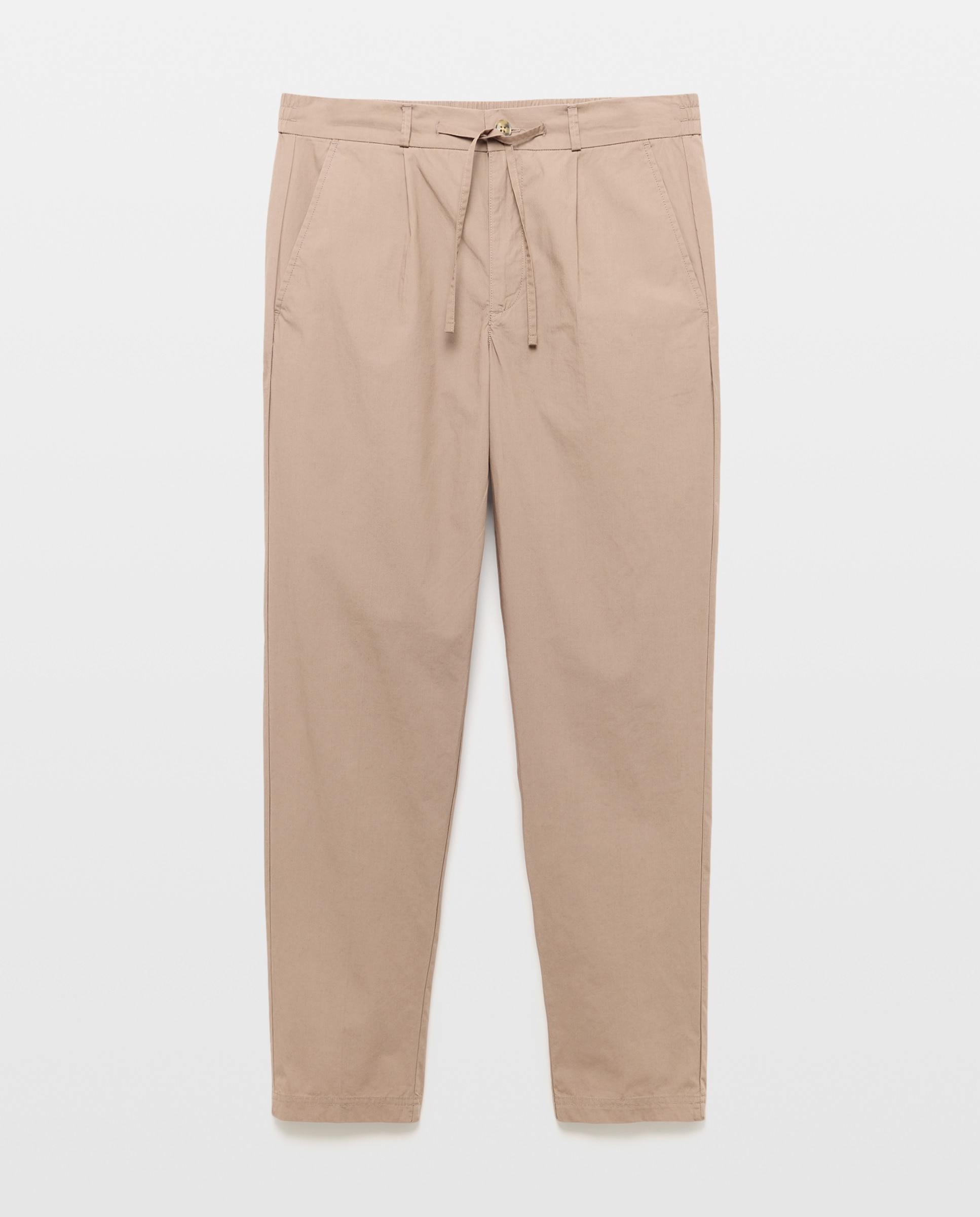 Pantalón hombre chino gomas popelín Marrón-4