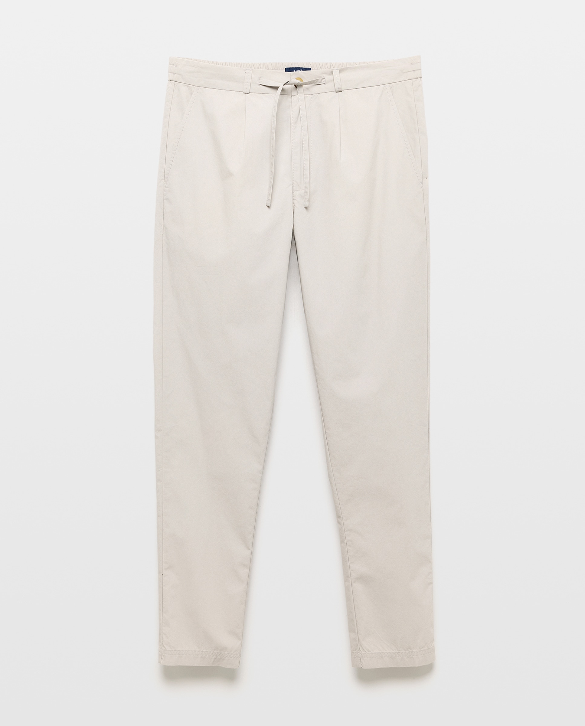Pantalón hombre chino gomas popelín Gris claro-4