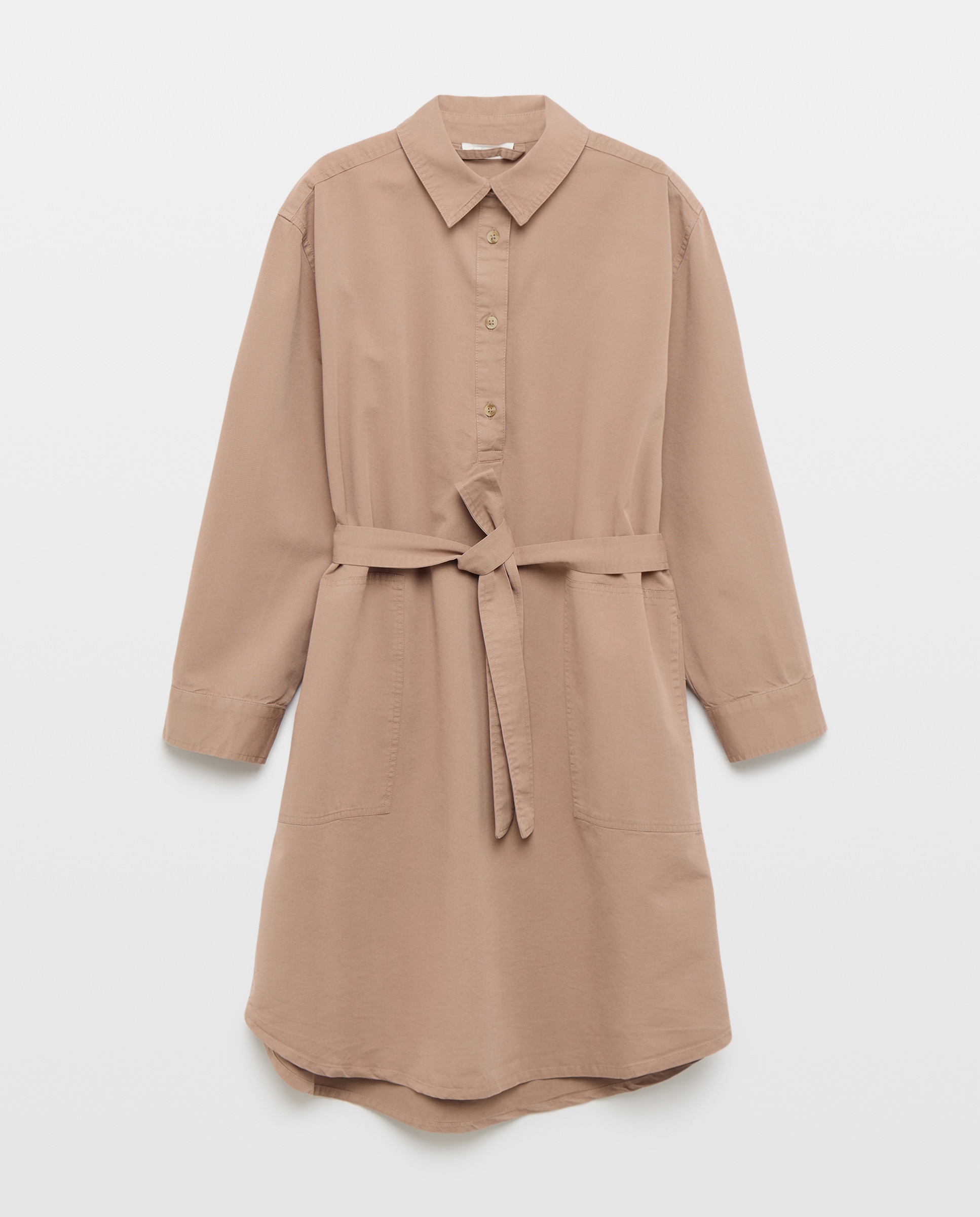 Vestido Liso com Botões 730 Camel-4