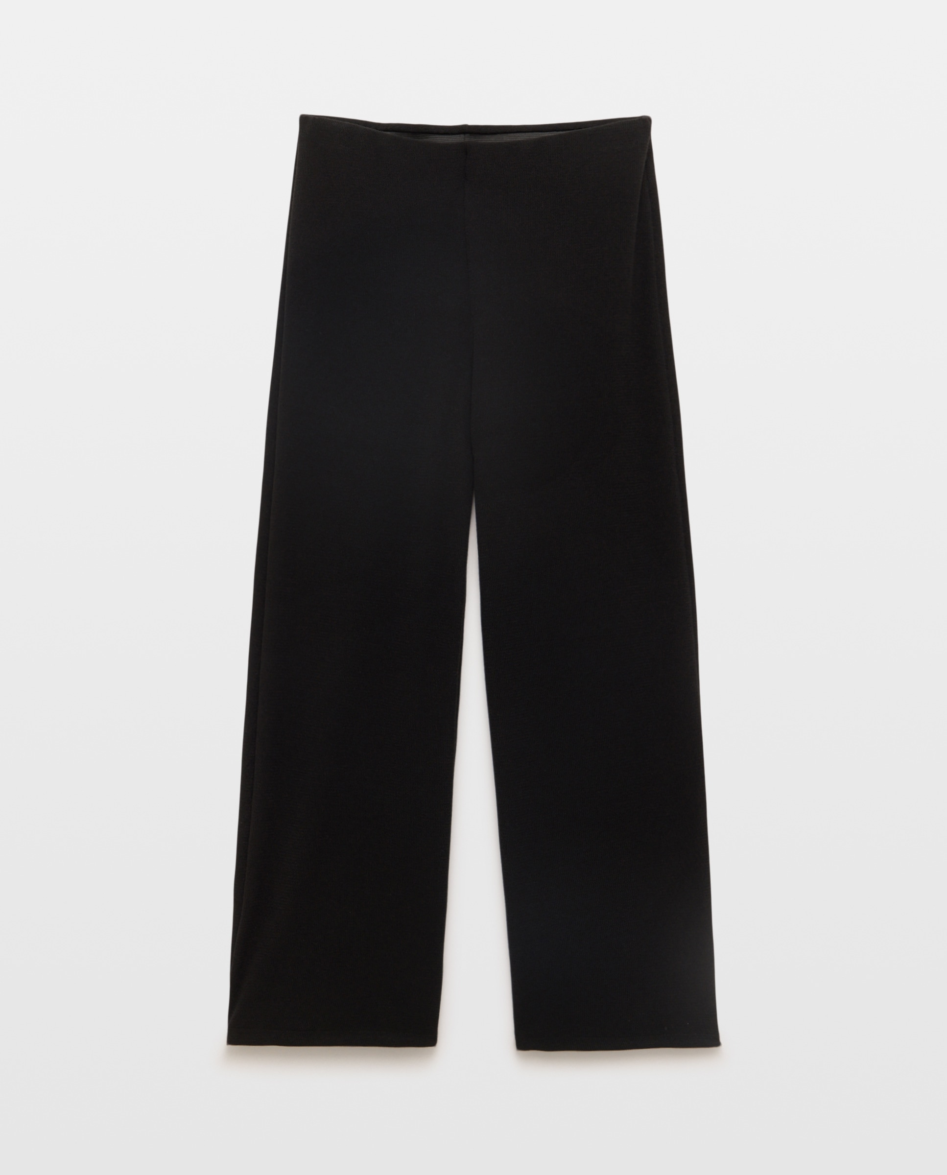 Calças lisas de mulher Preto-4