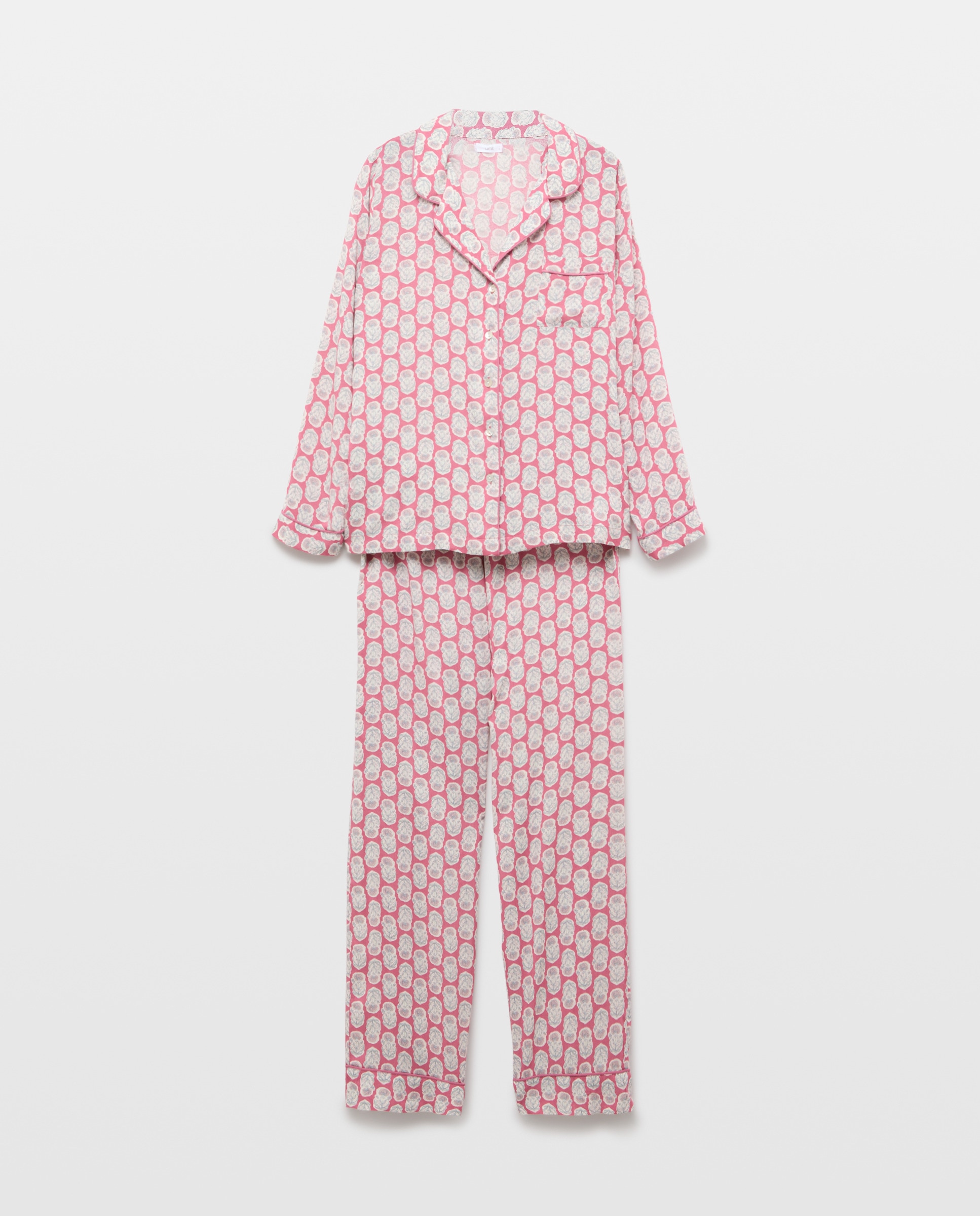 Pijama mujer estampado dos piezas Burdeos-3