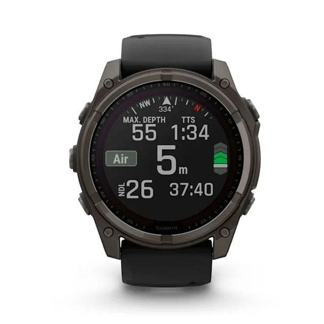 Relógio Smartwatch Fenix 8 Zafiro Solar, Titânio DLC - 51 mm Cinzento carvão-3